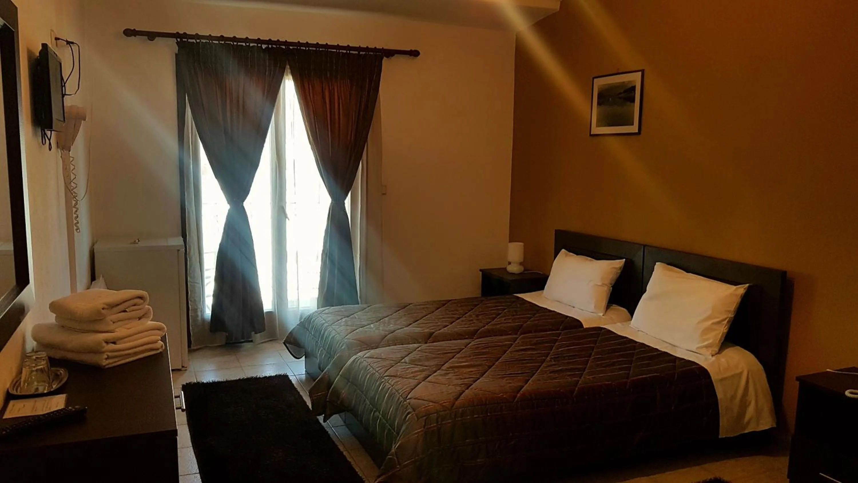 Bedroom, Bed in Hotel Odysseas