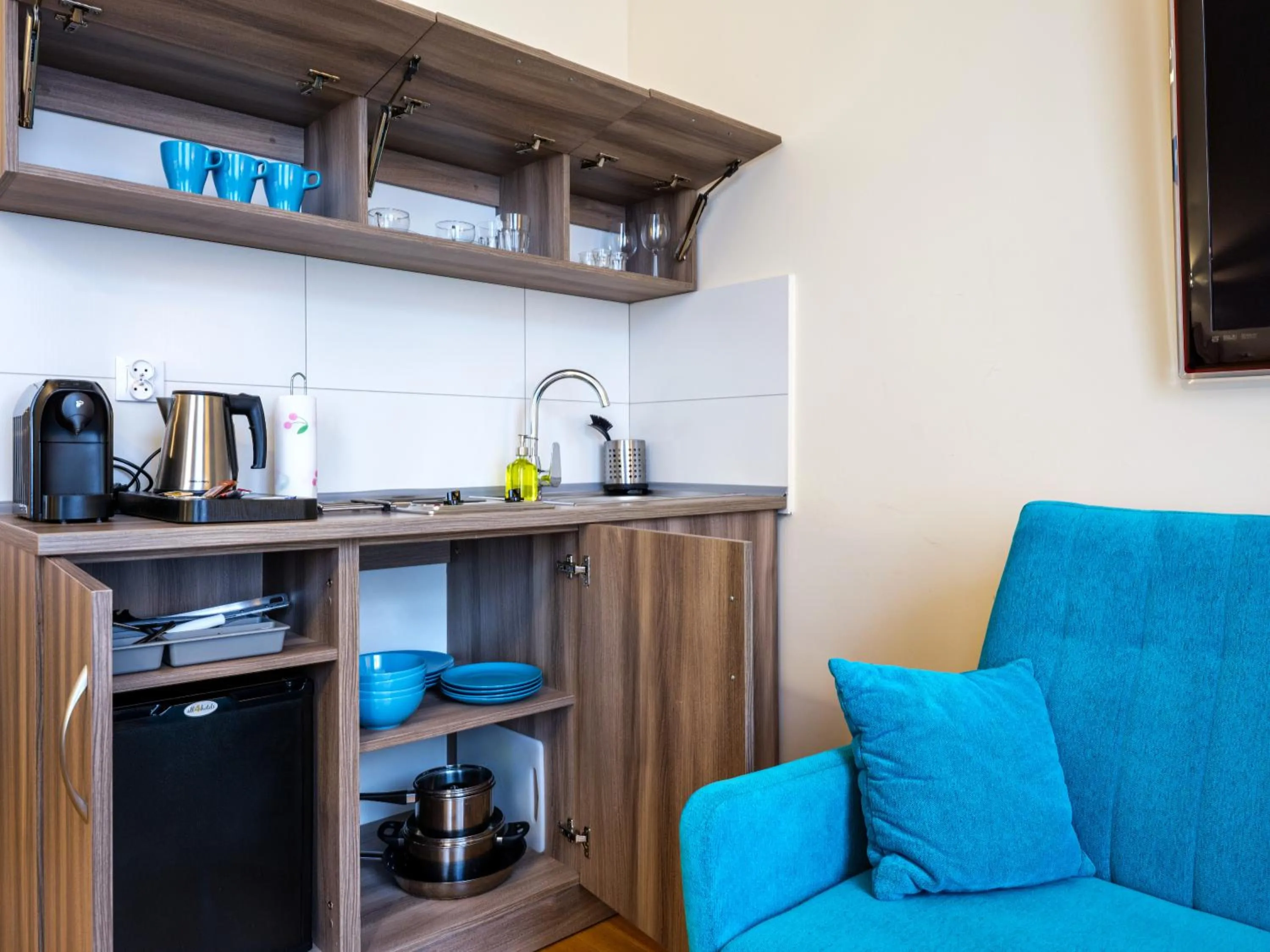 Kitchen or kitchenette in Kosmopolita Apartments