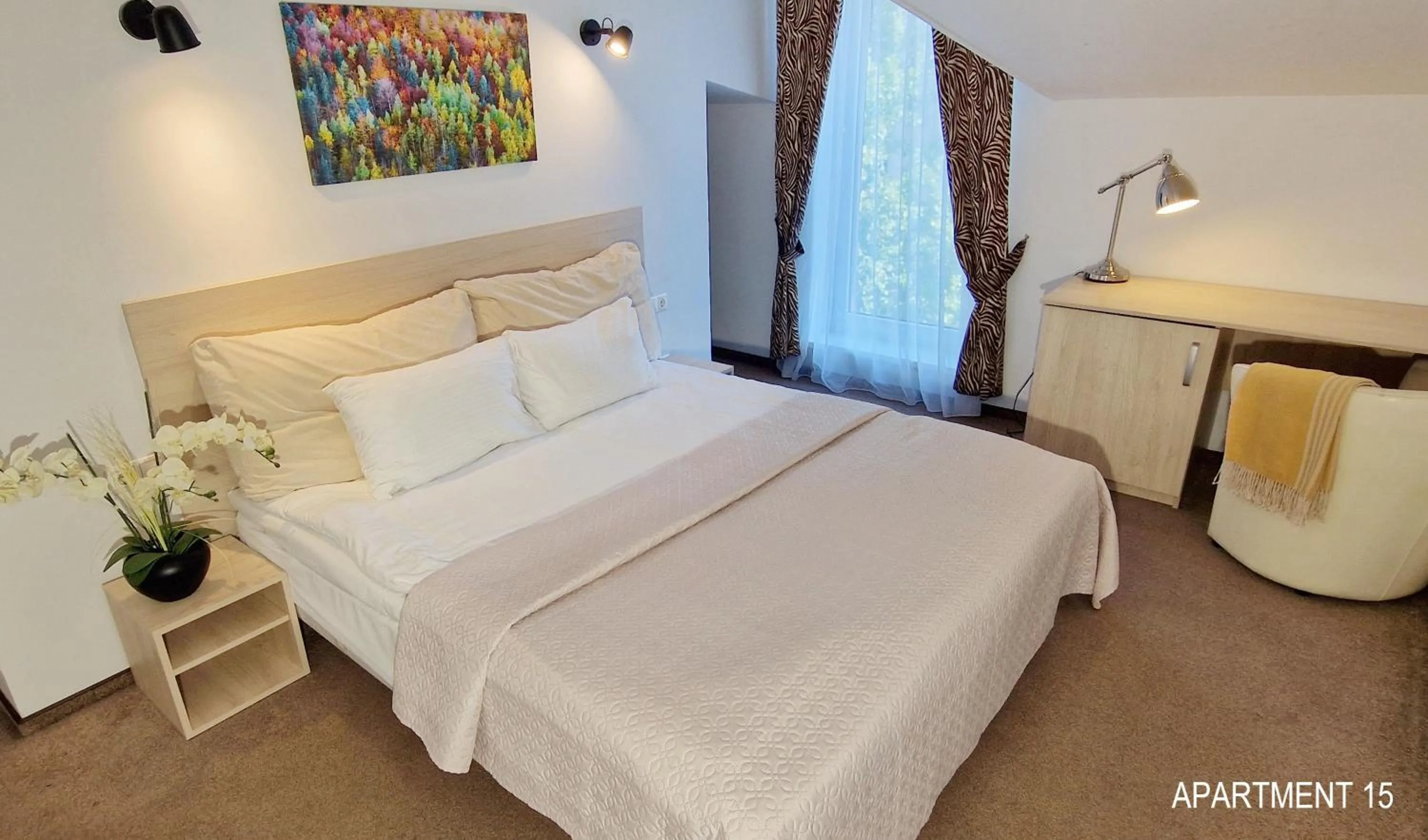 View (from property/room), Bed in HOME Apart-Hotel Vilnius