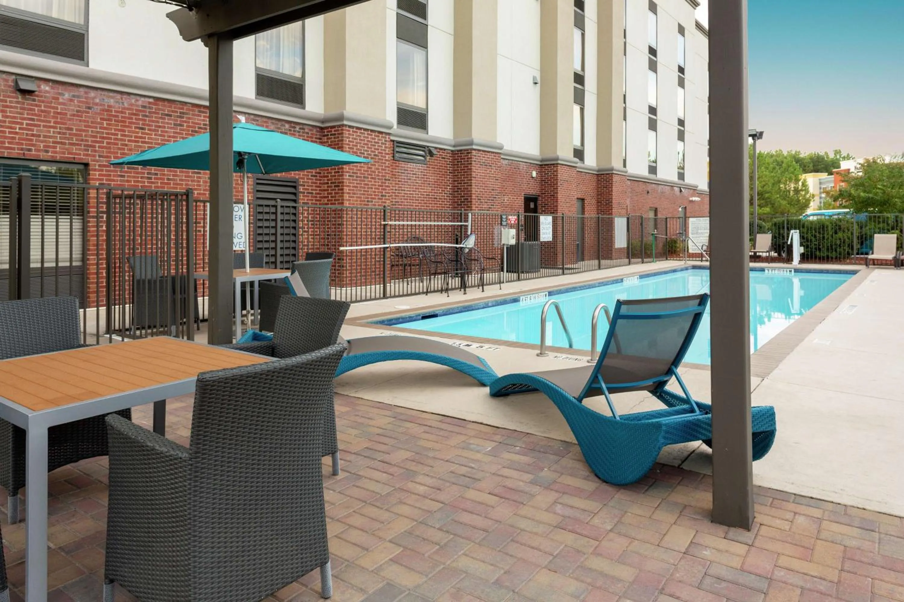 Pool view in Hampton Inn Atlanta-Fairburn