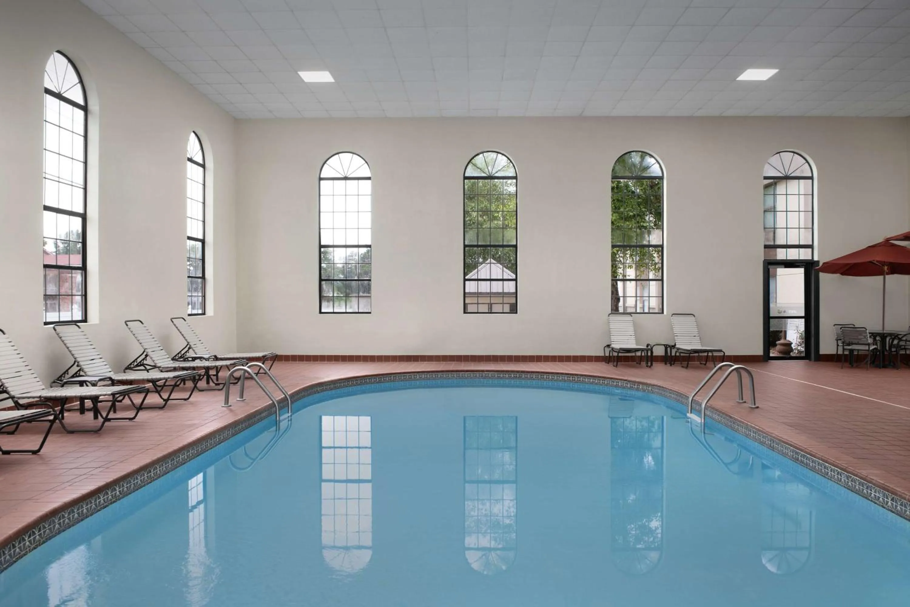 Pool view in Hampton Inn Russellville