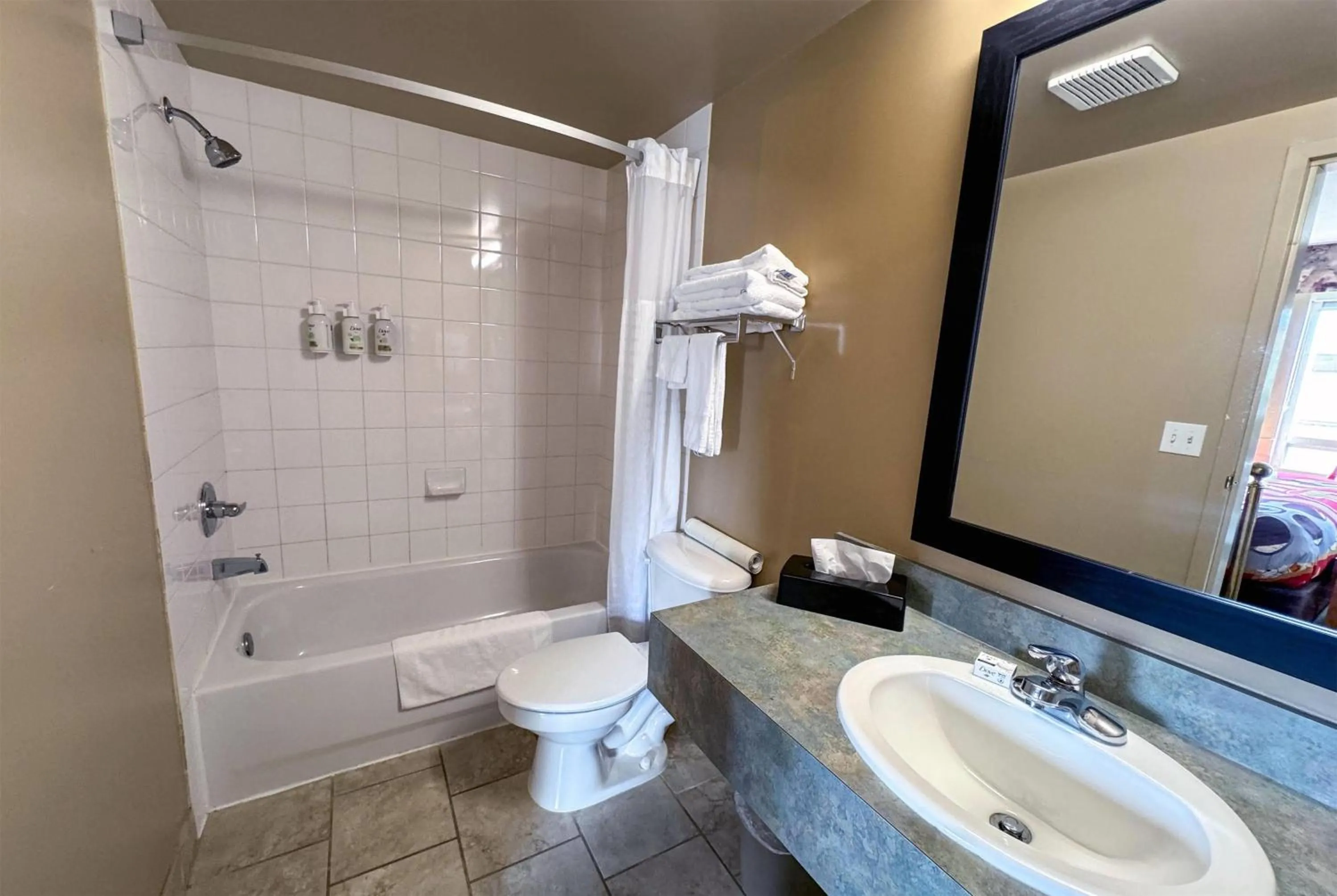Bathroom in Super 8 by Wyndham Edmonton South