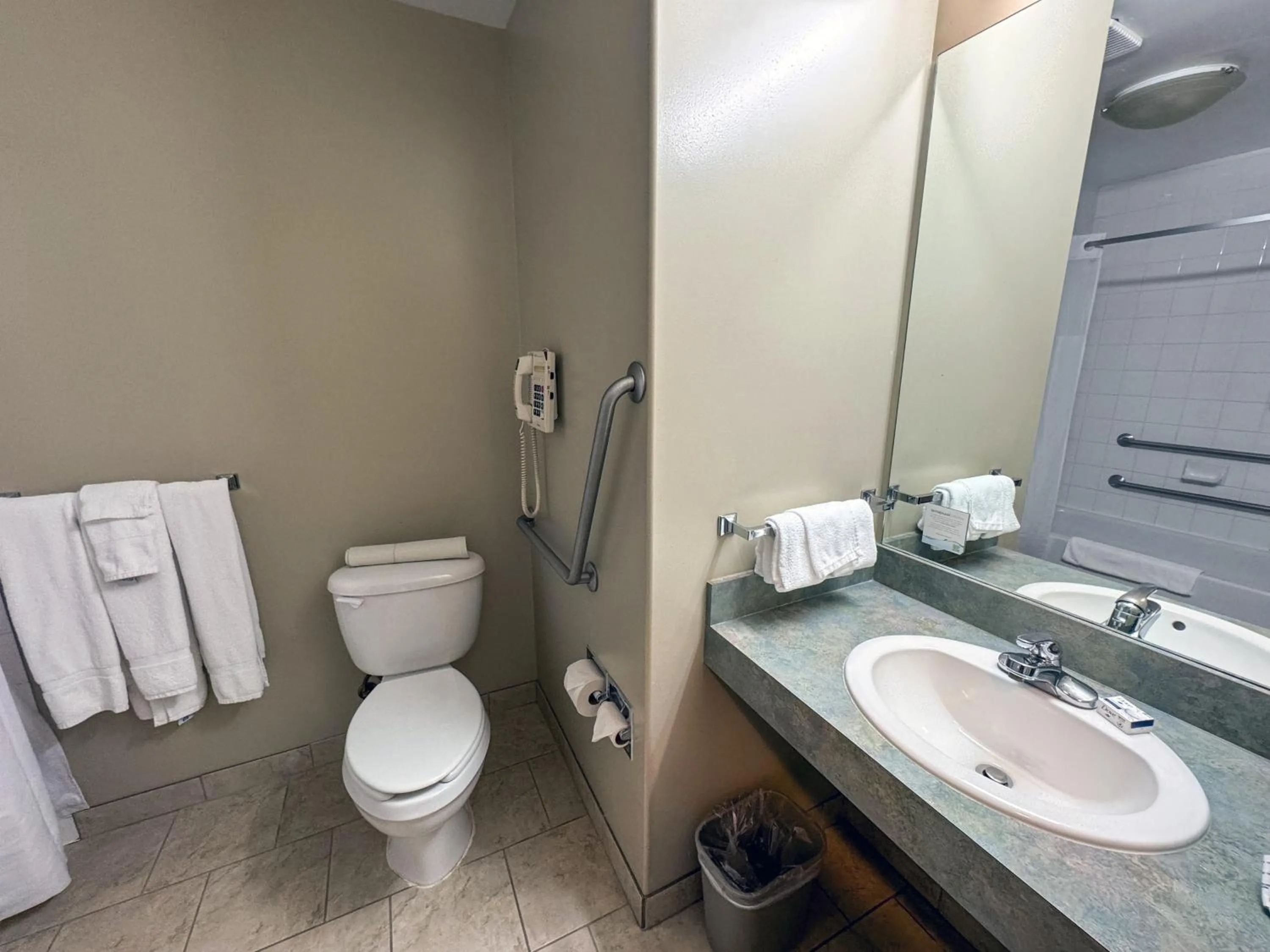 Bathroom in Super 8 by Wyndham Edmonton South