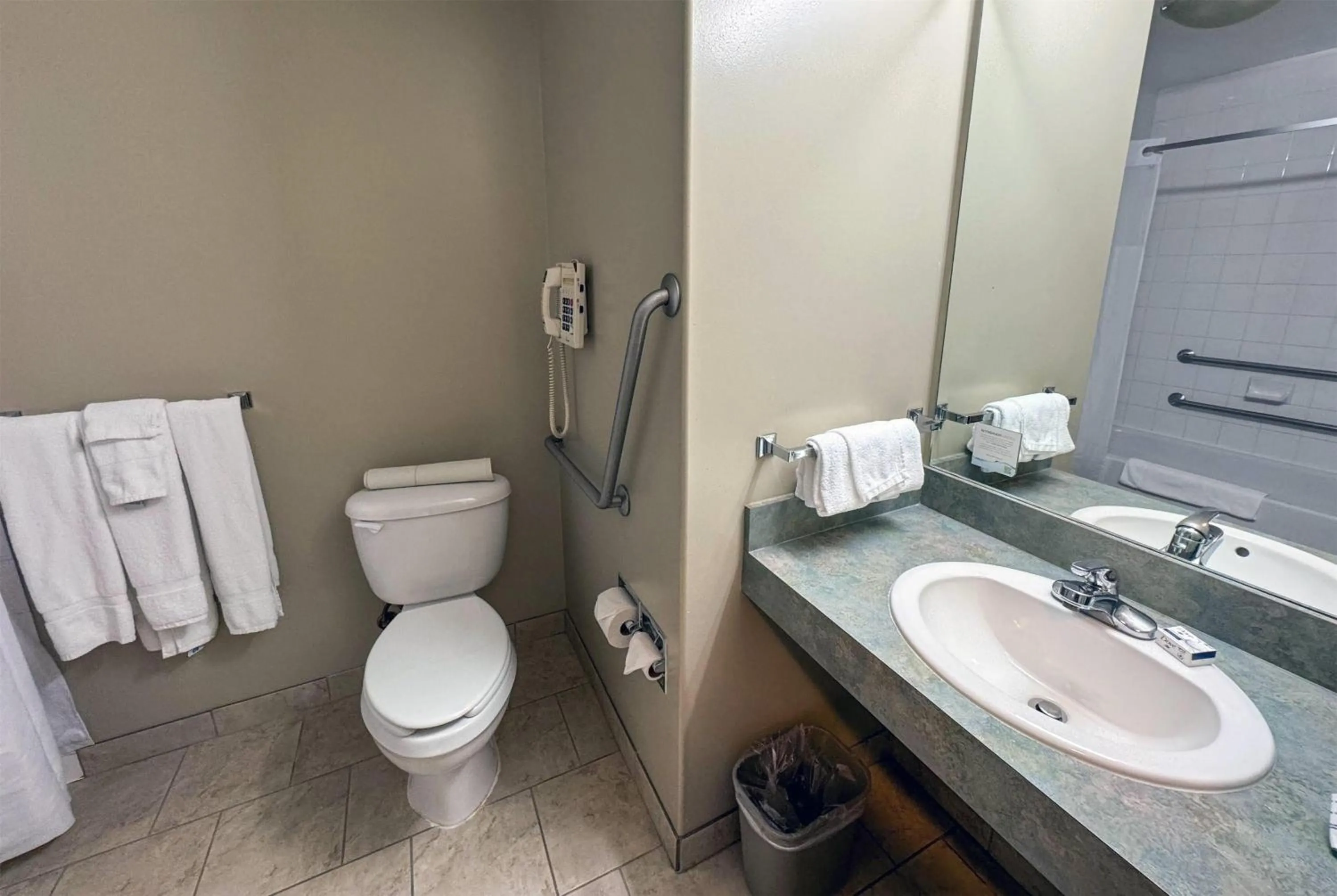 Bathroom in Super 8 by Wyndham Edmonton South