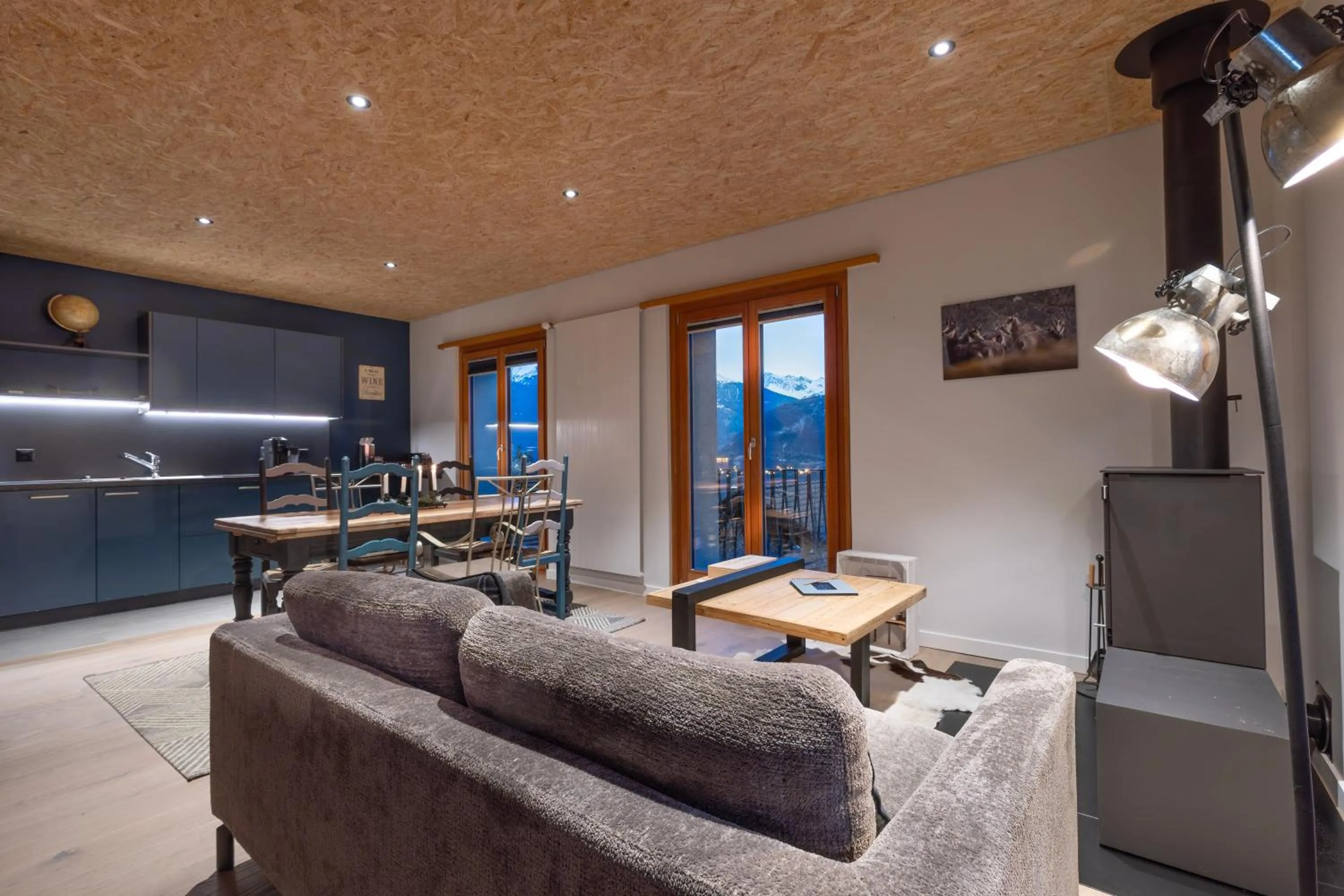 Living room in B&B La Forge de Diogne - luxury and cosy alpine lodge