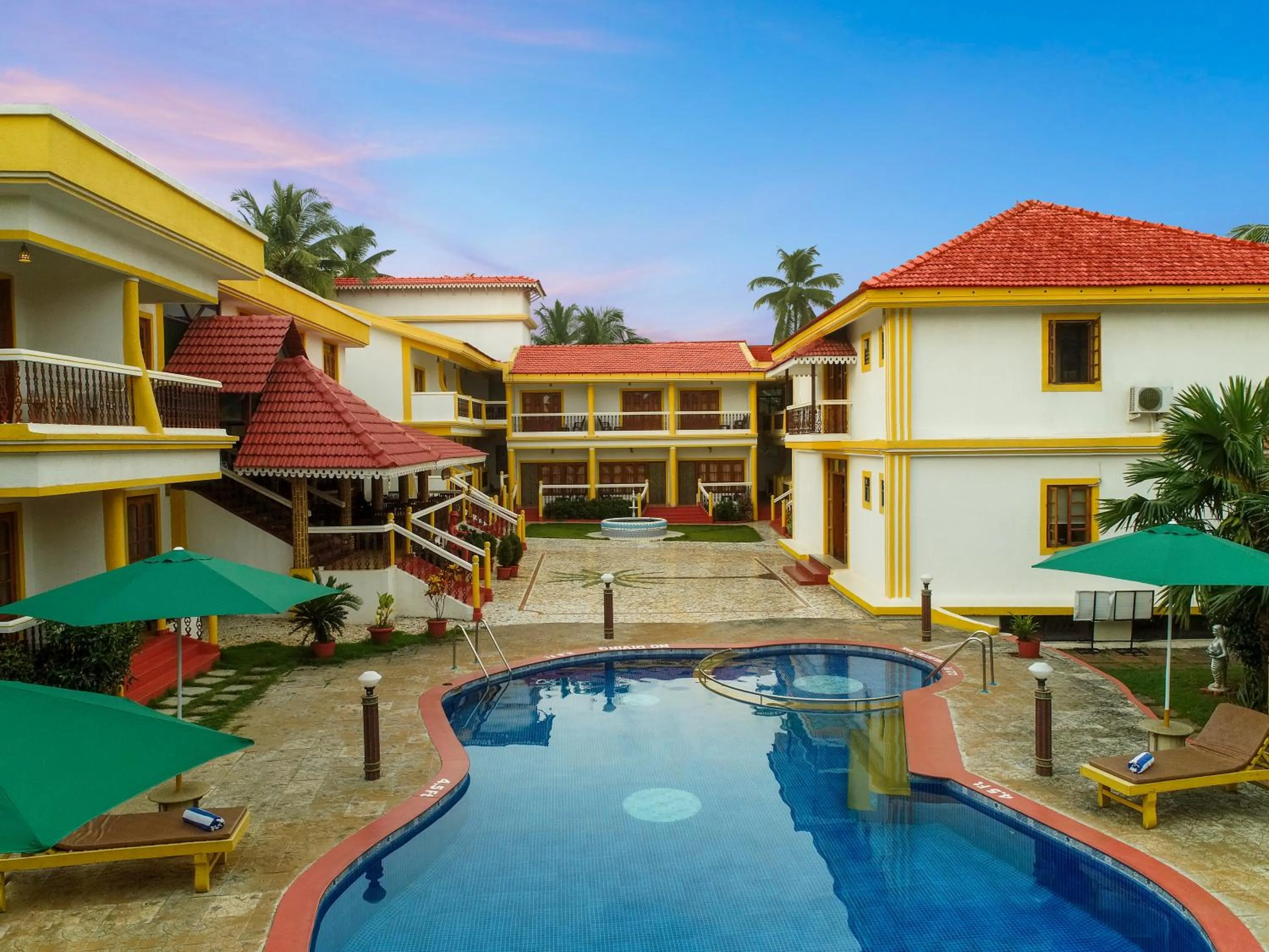 Pool view in Spazio Leisure Resort, Goa