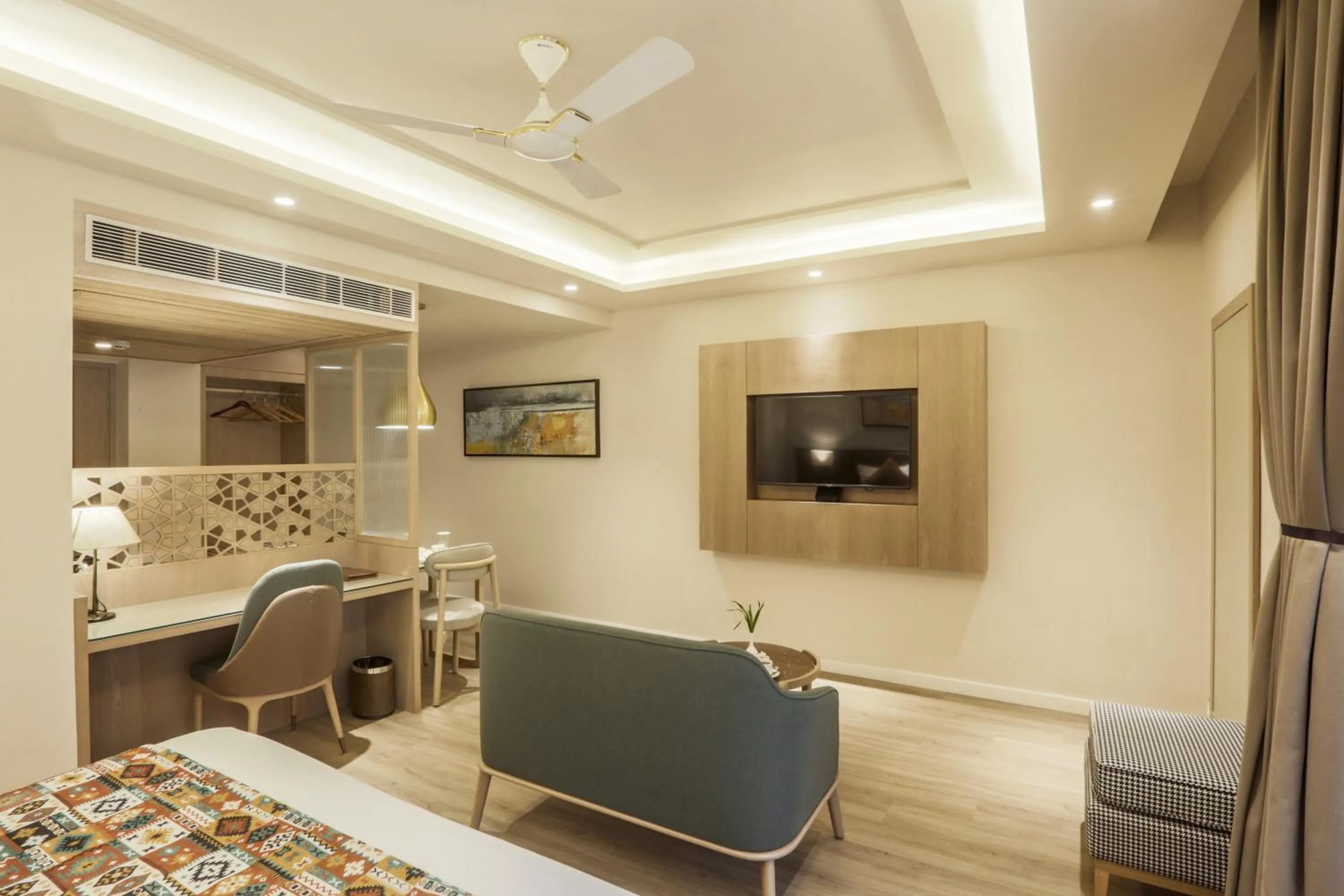 Seating area, Bed in Resort De Coracao - Calangute , Goa