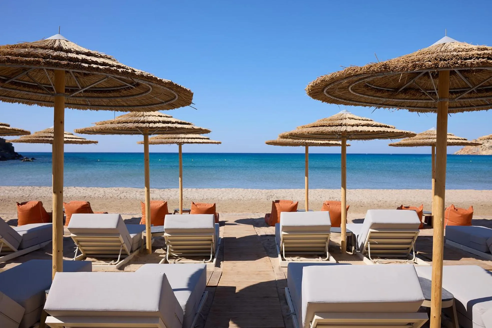 sunbed in Golden Milos Beach Ηouse by Domotel