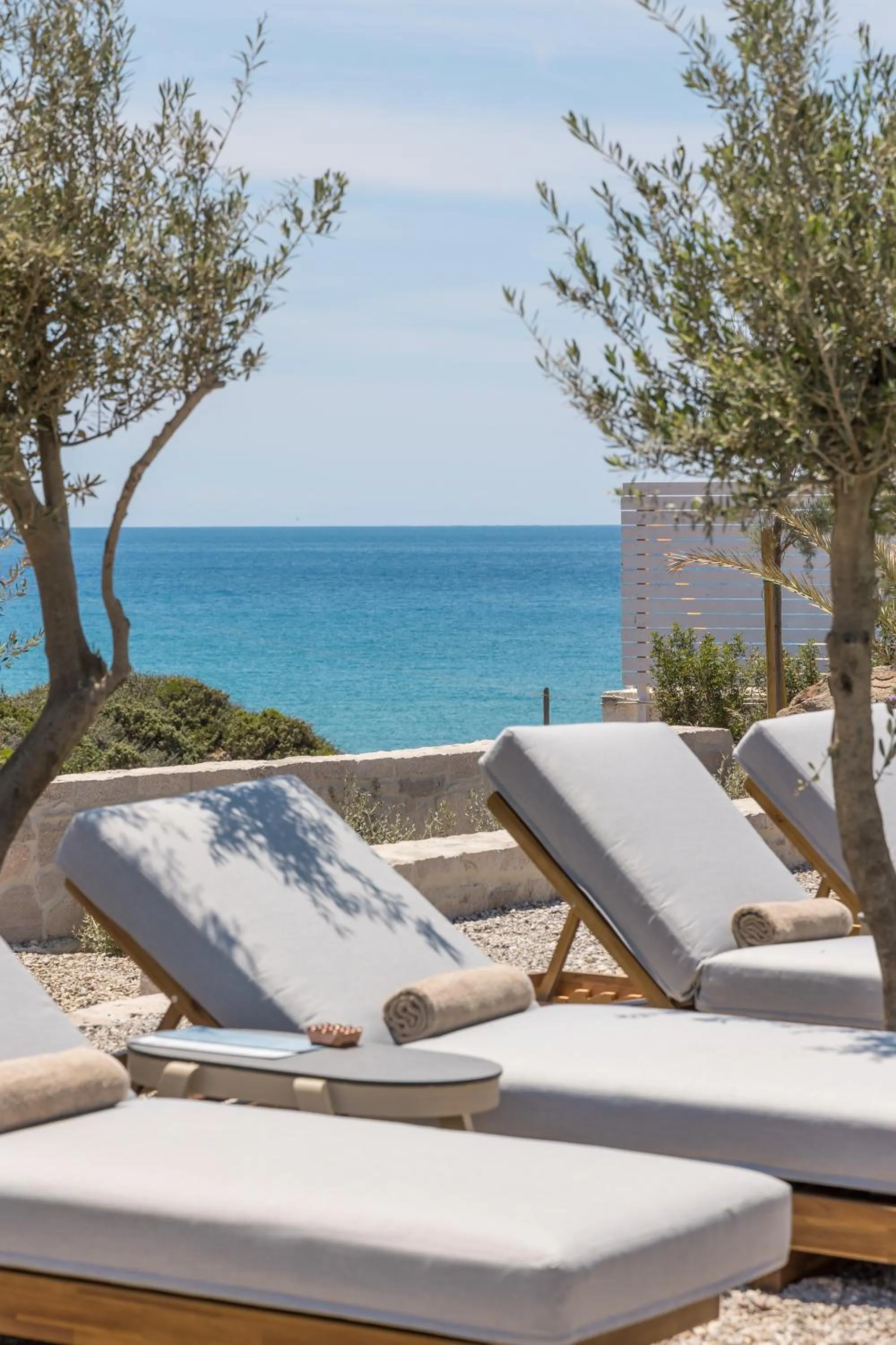 sunbed in Golden Milos Beach Ηouse by Domotel