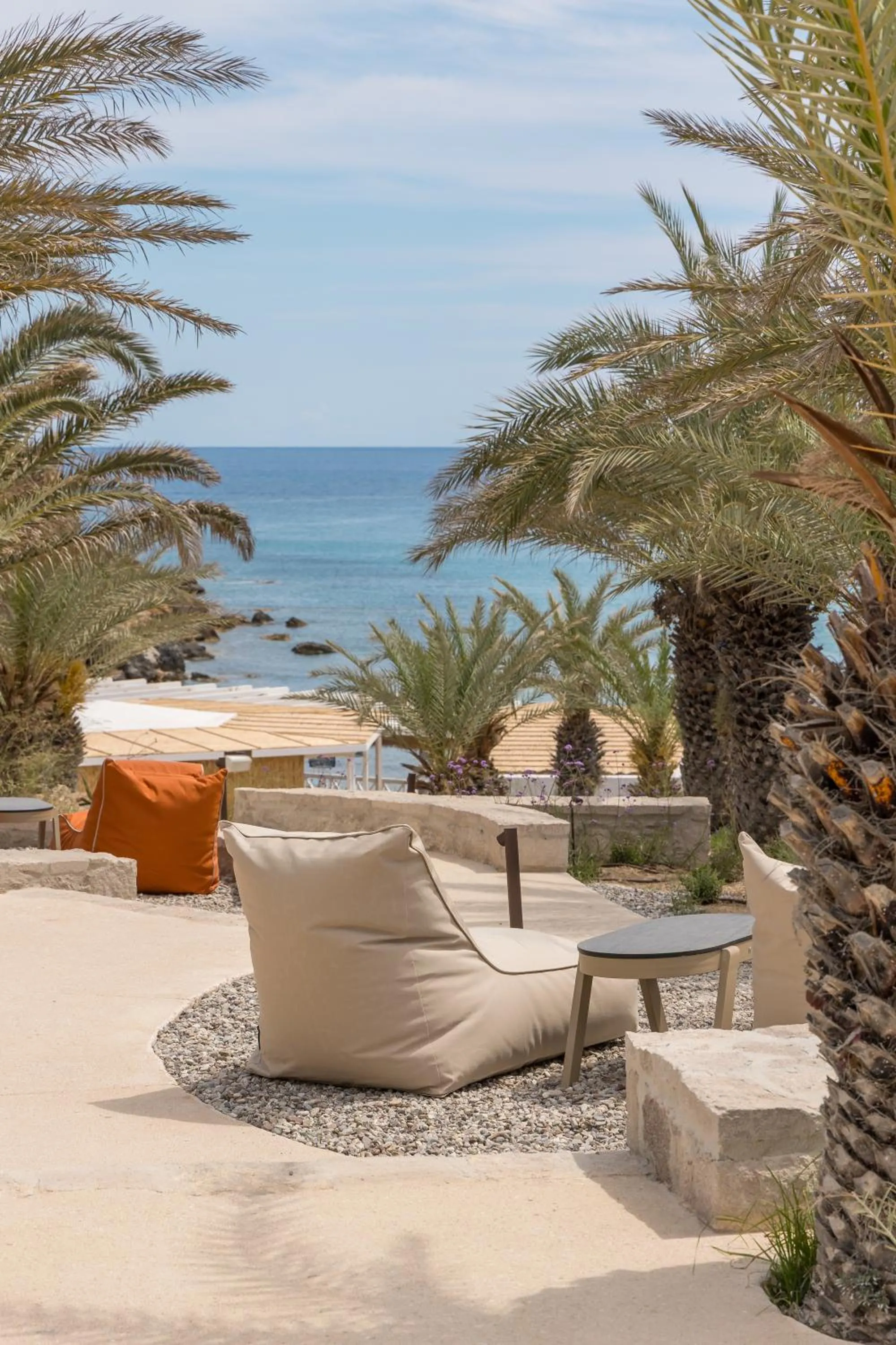 sunbed in Golden Milos Beach Ηouse by Domotel