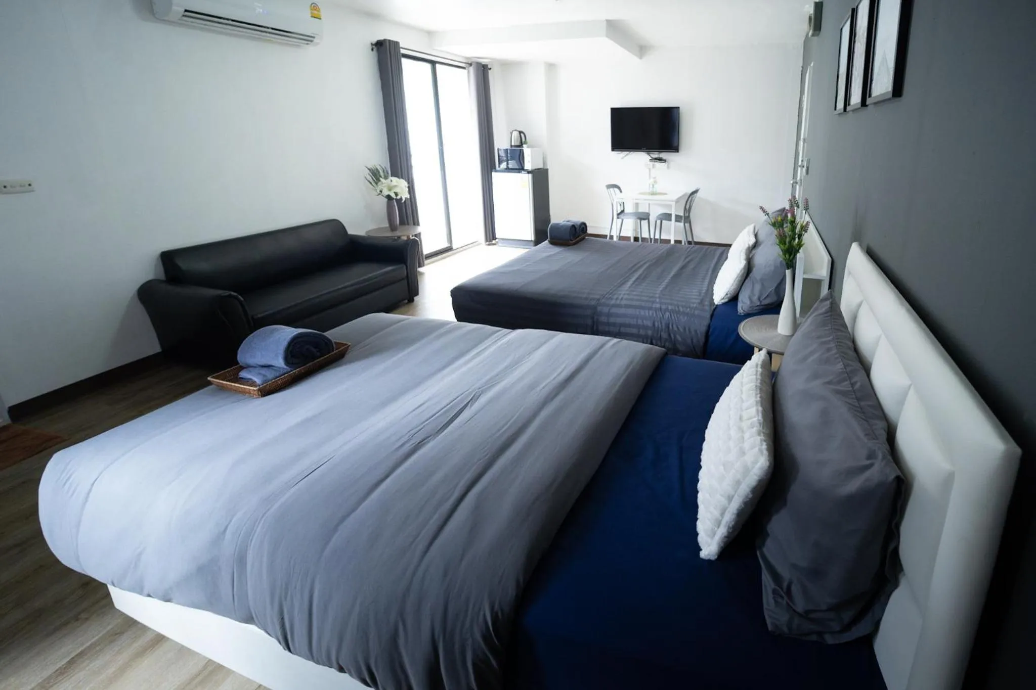 Bed in Baansuay Rattanathibet Apartment