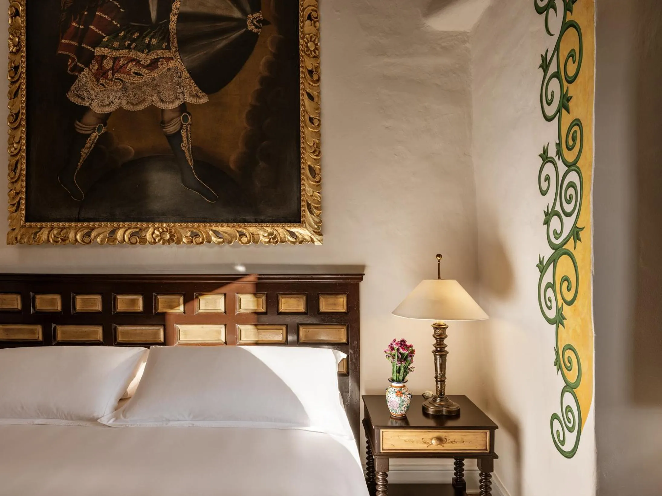 Decorative detail, Bed in Monasterio, A Belmond Hotel, Cusco