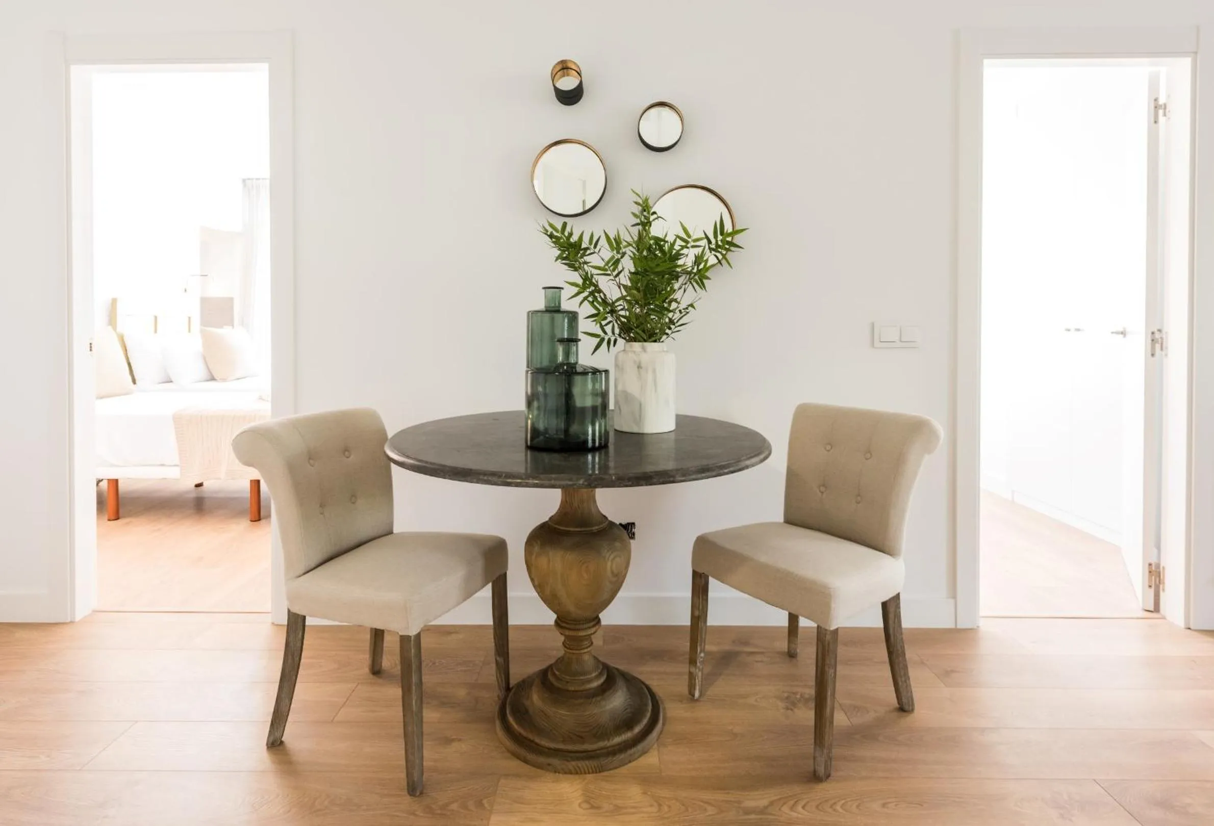 Seating area in Plaza de España Skyline