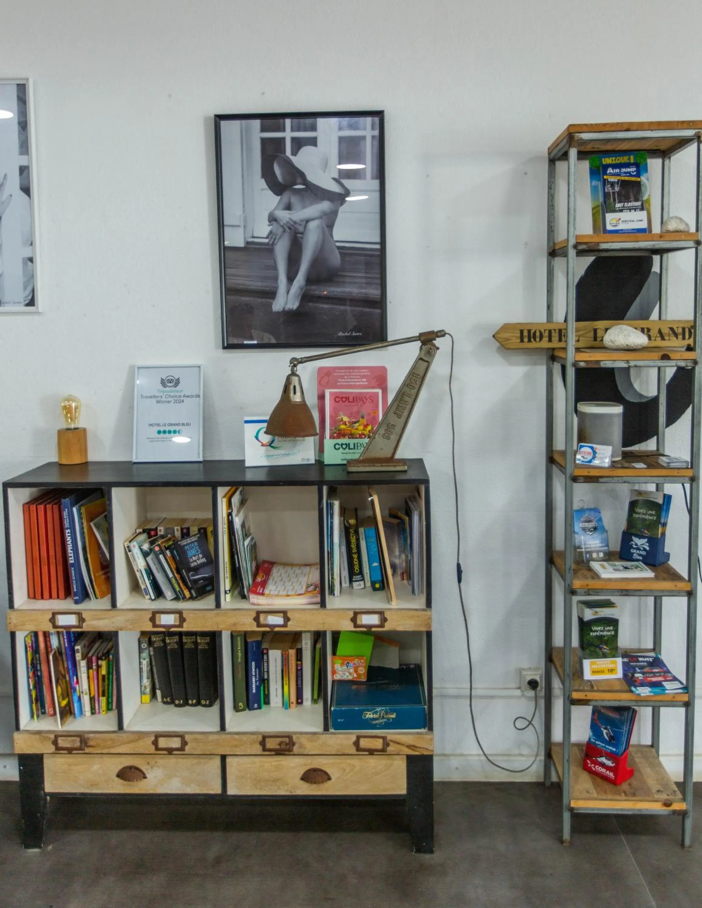 Library in Hôtel Le Grand Bleu