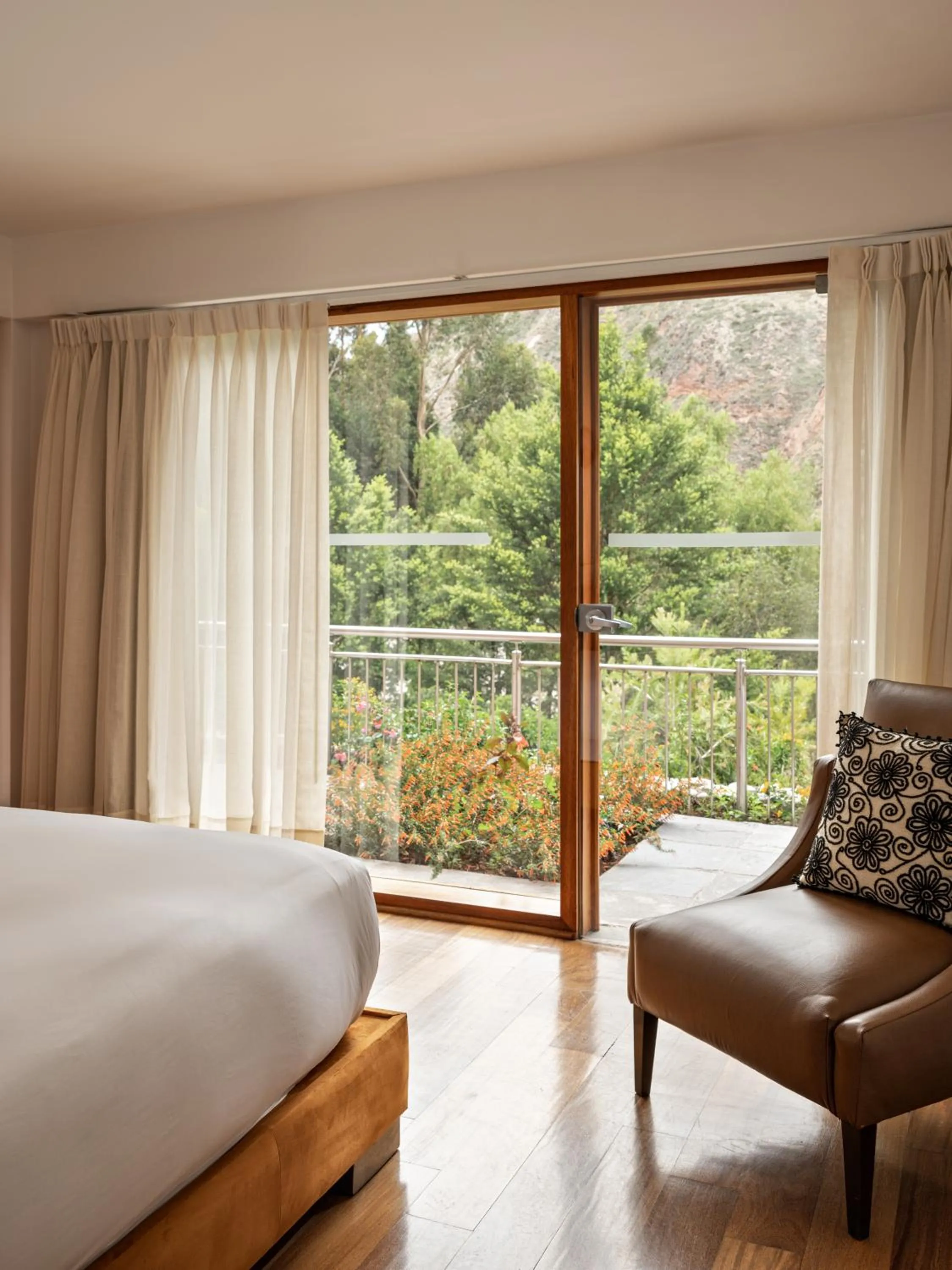 View (from property/room), Bed in Rio Sagrado, A Belmond Hotel, Sacred Valley