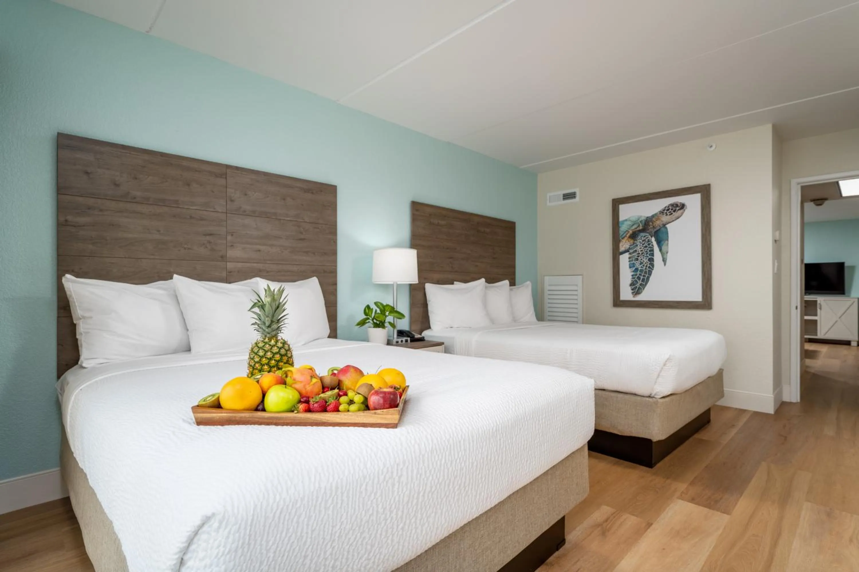 Bed in Princess Royale Oceanfront Resort