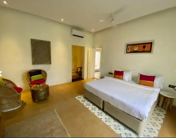 Bedroom, Bed in Parijat Private Pool Villa 1, 2 and 3 BHK