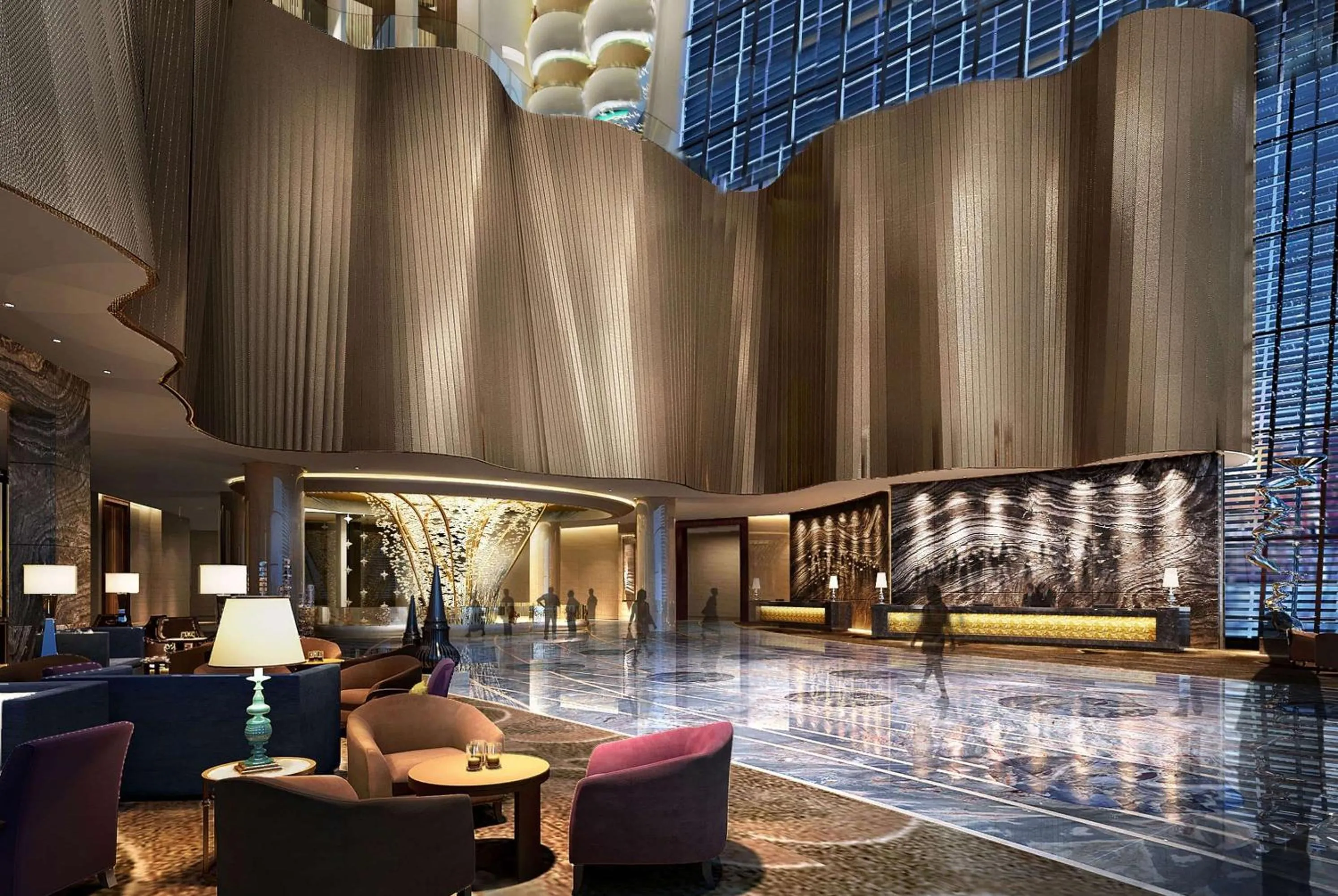 Lobby or reception in Wyndham Grand Foshan Gaoming