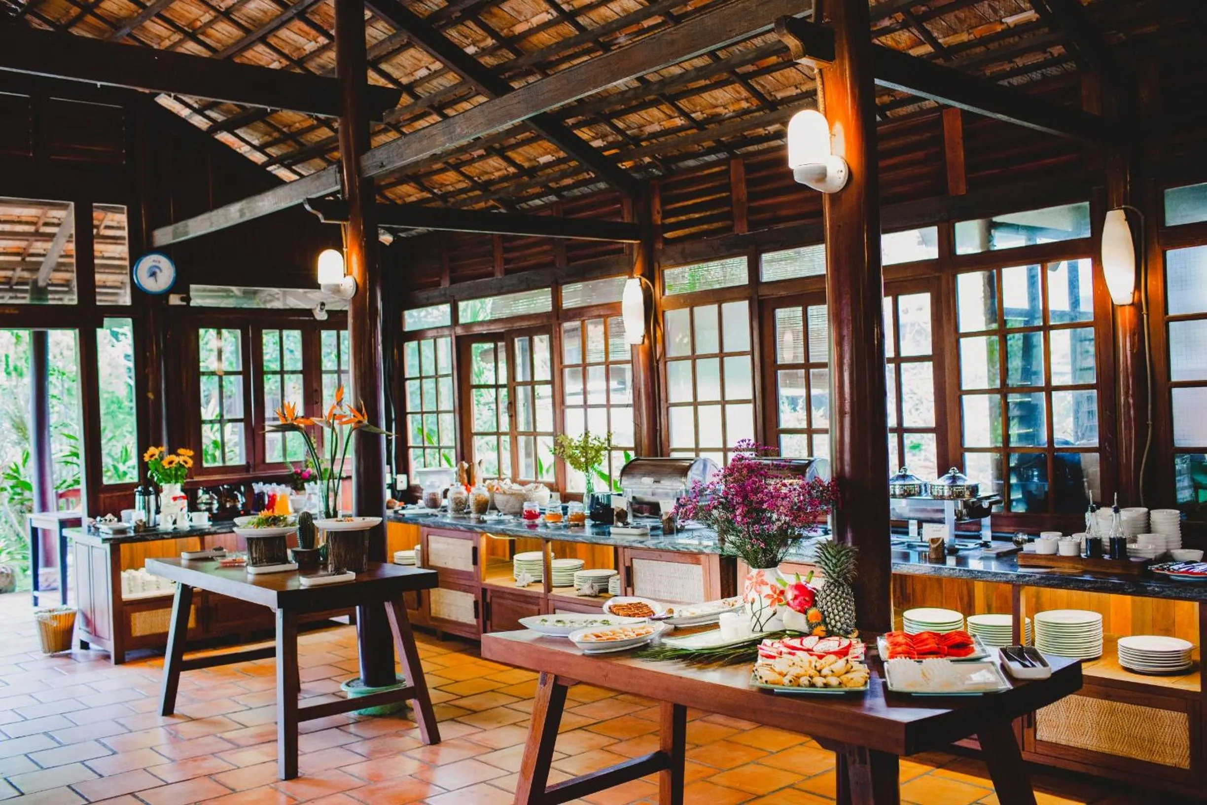 Buffet breakfast in Thanh Kieu Beach Resort