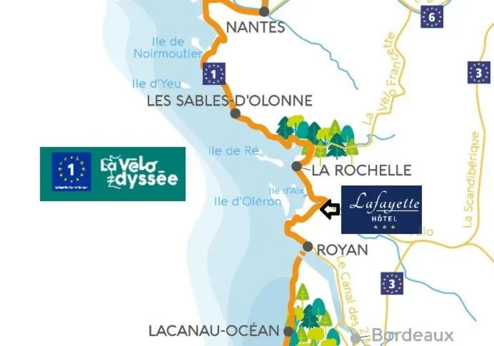 Cycling in Logis Hôtel Lafayette Rochefort France