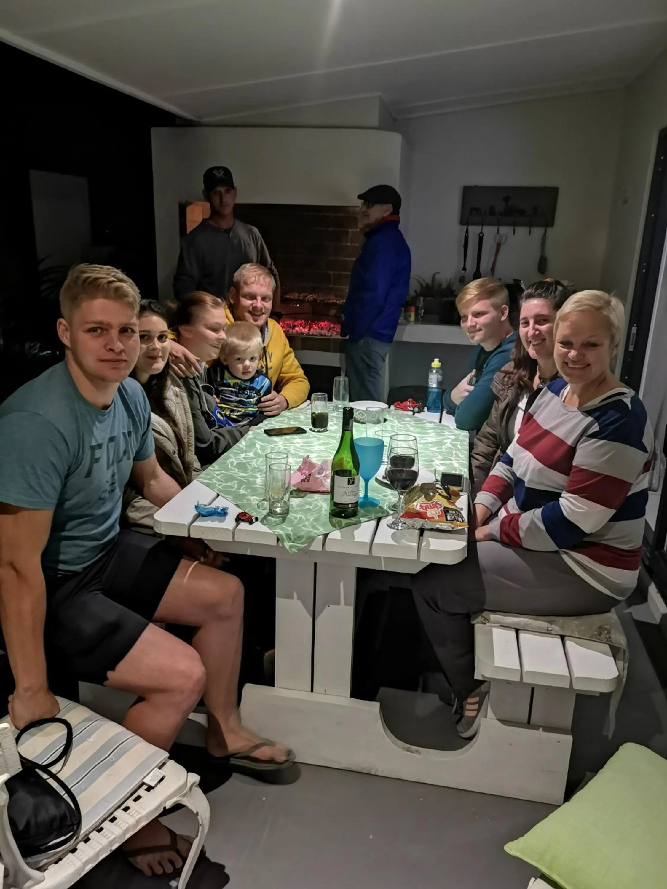 People in Three Feathers Cottages