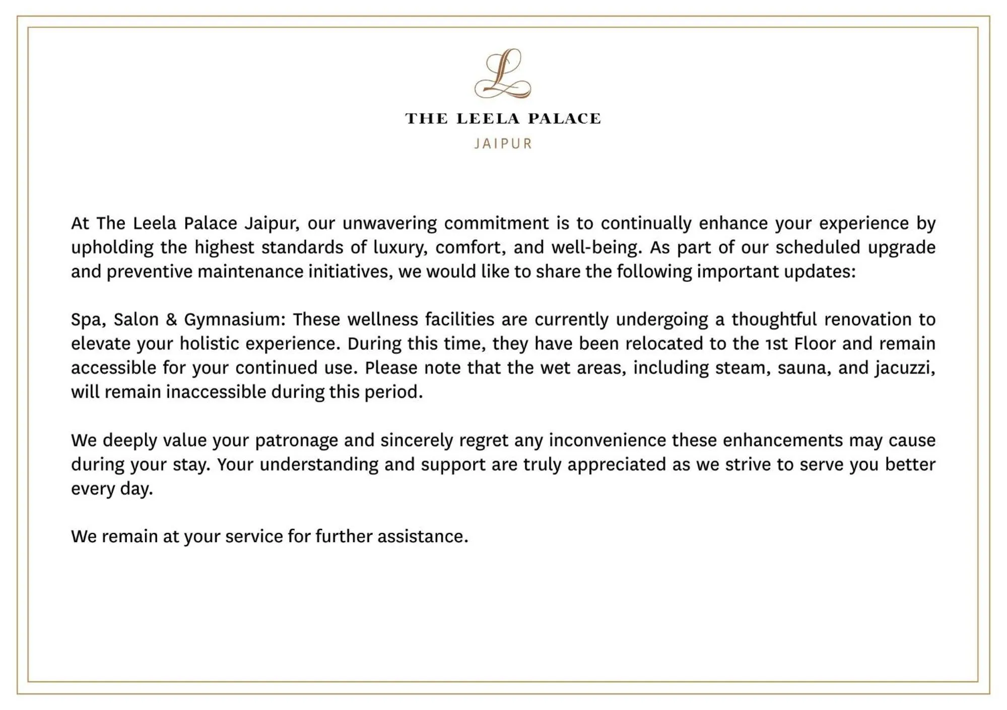 Property logo or sign in The Leela Palace Jaipur