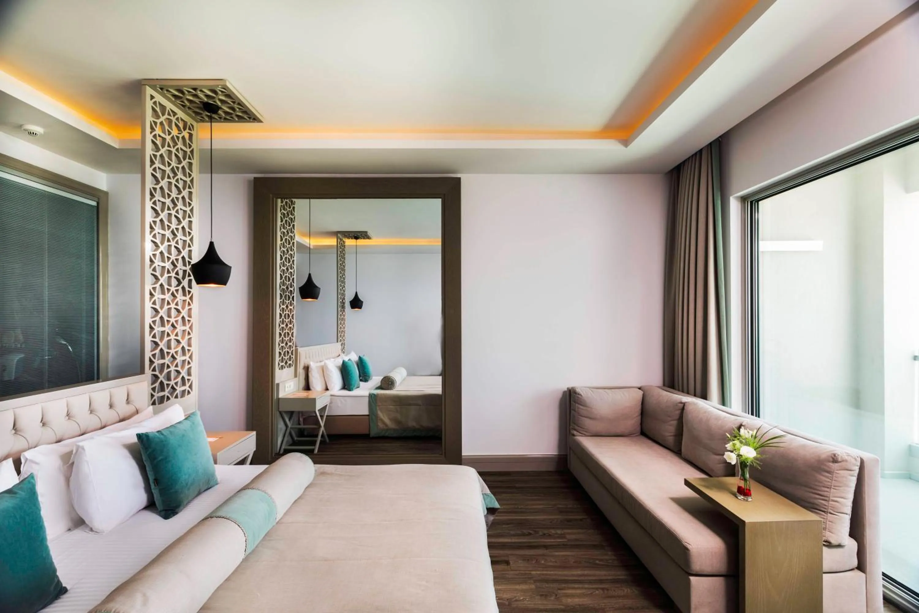 Bedroom, Bed in Blue Dreams Resort Bodrum - Aquapark & Ultra All Inclusive