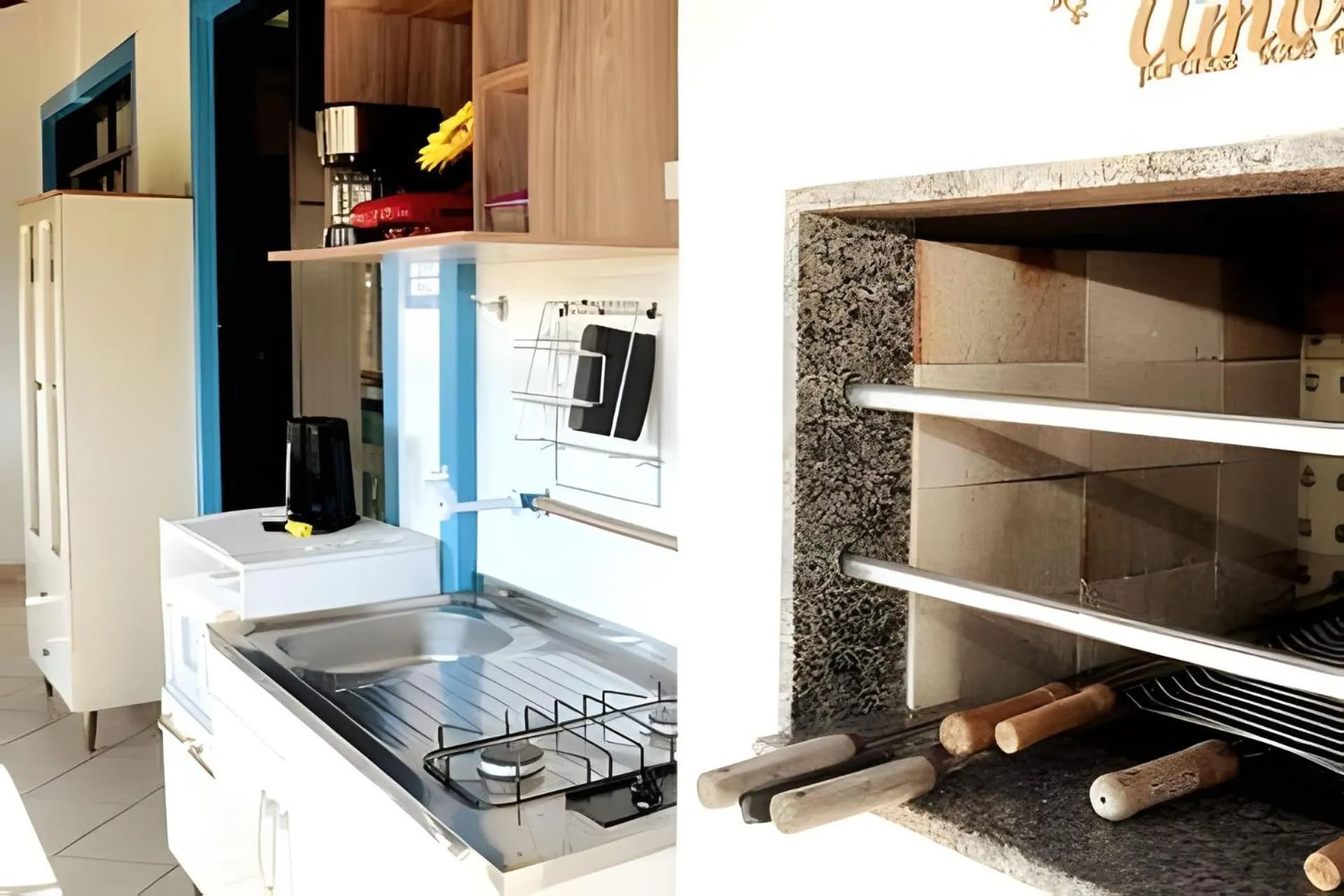 Communal kitchen in Pousada Estrela Mares