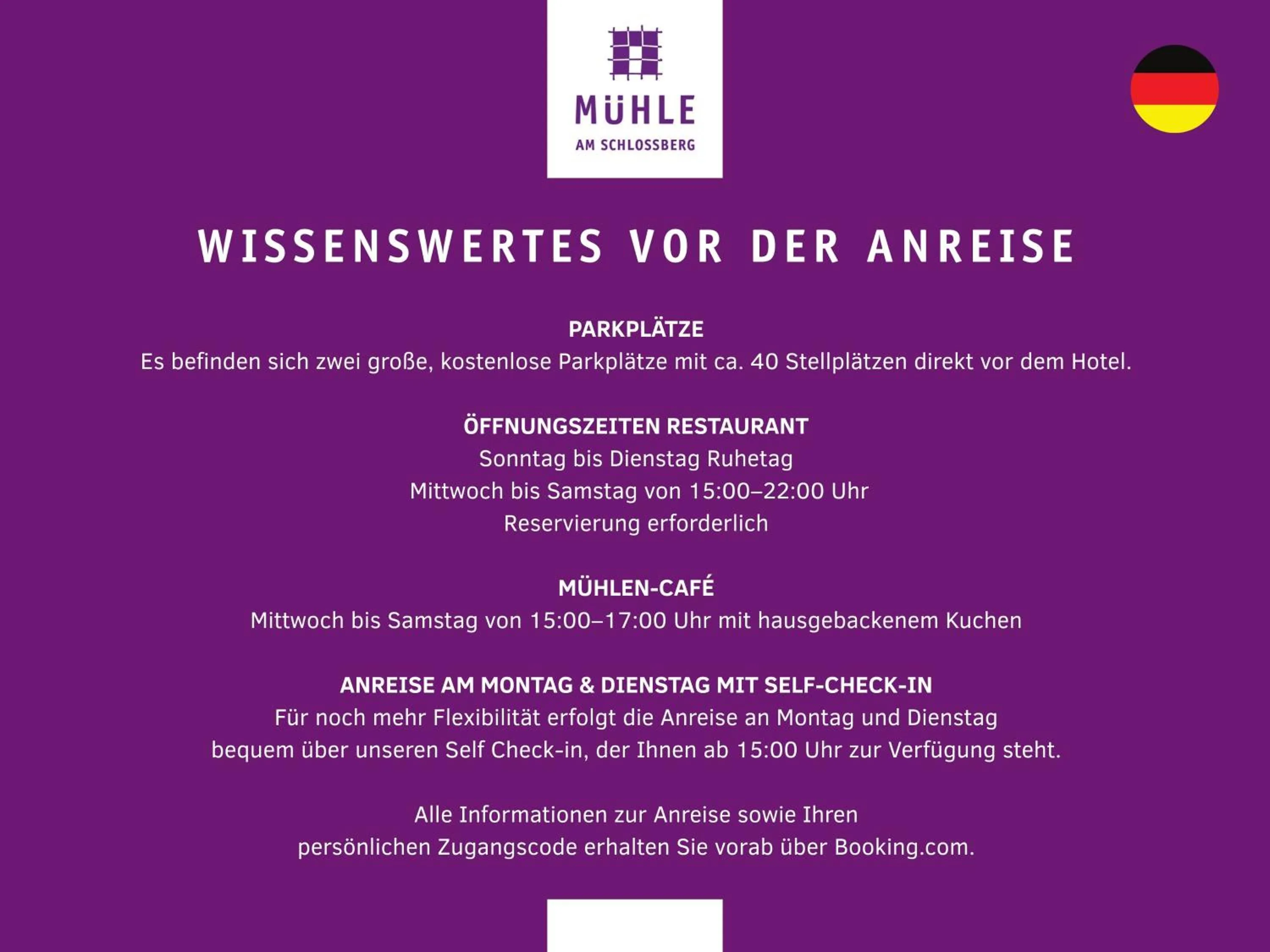 Restaurant/places to eat in Mühle am Schlossberg