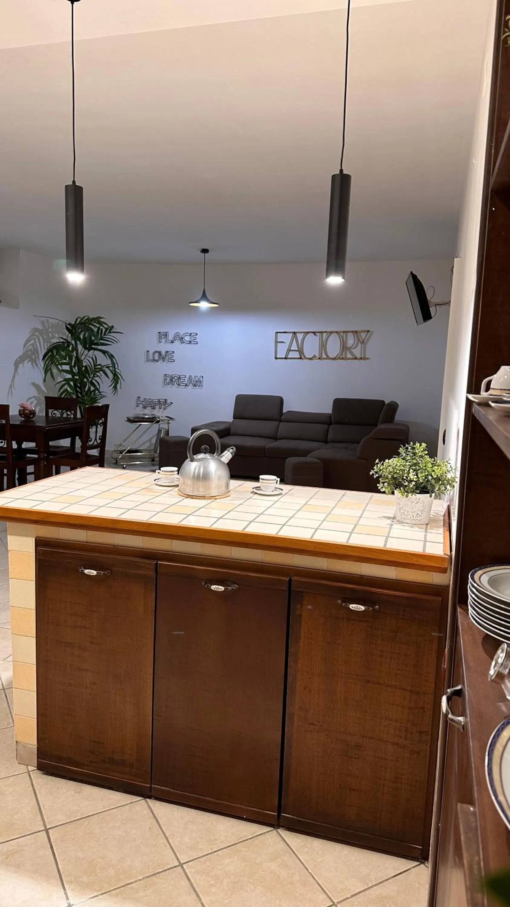 Living room in loft style taverna