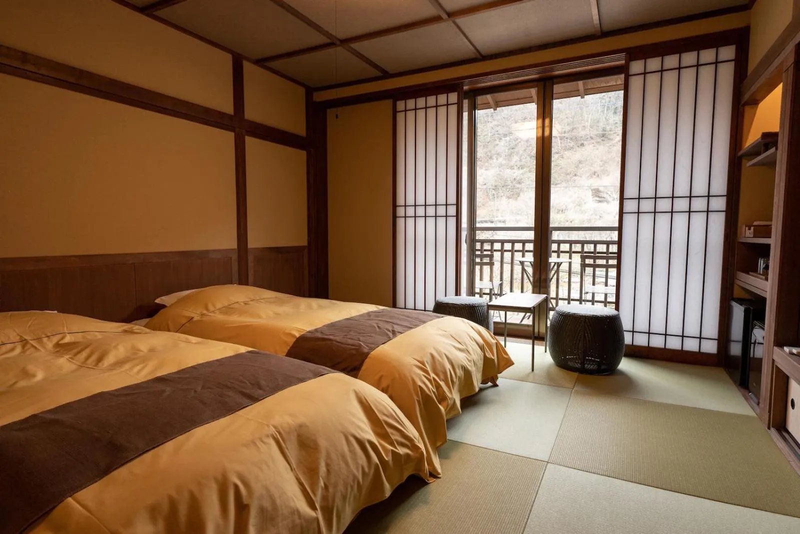 Bed in Shima Onsen Kashiwaya Ryokan