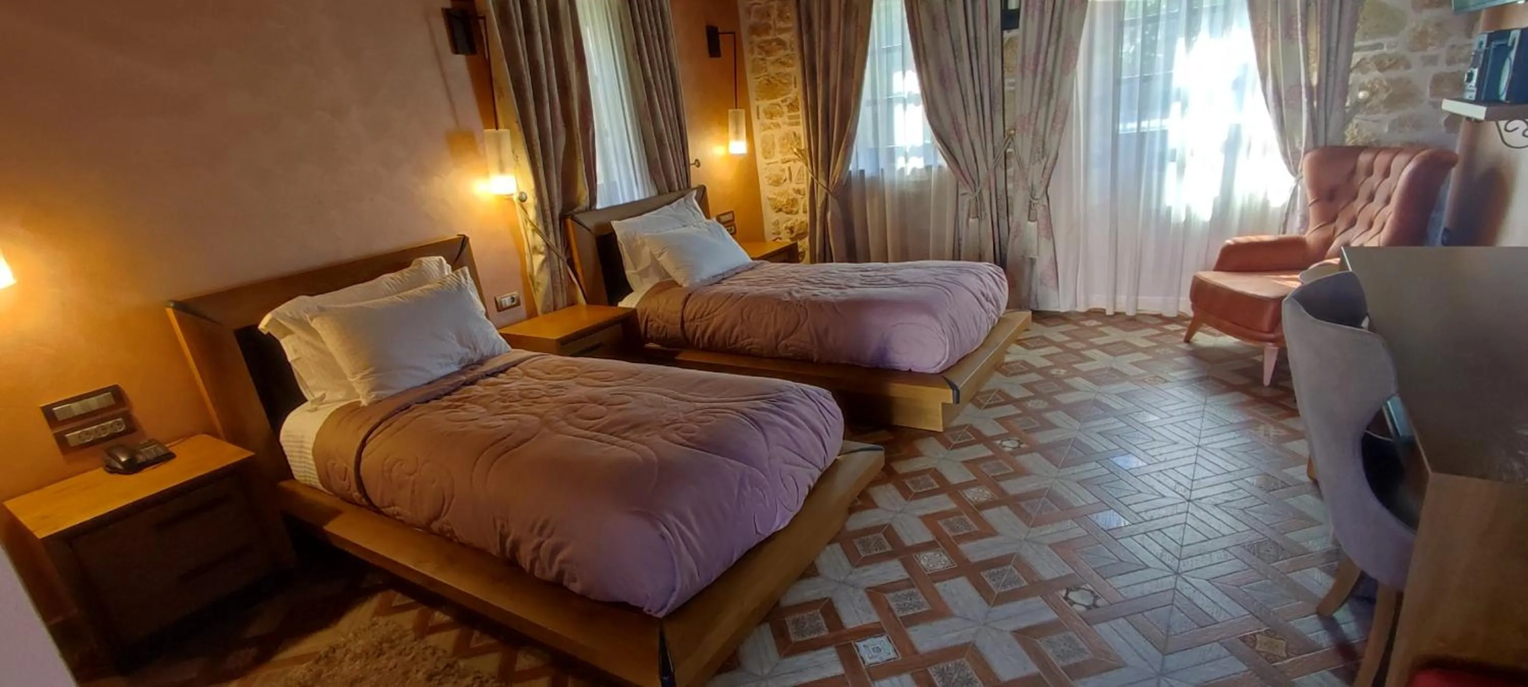 Bed in Mystras Grand Palace Resort & Spa