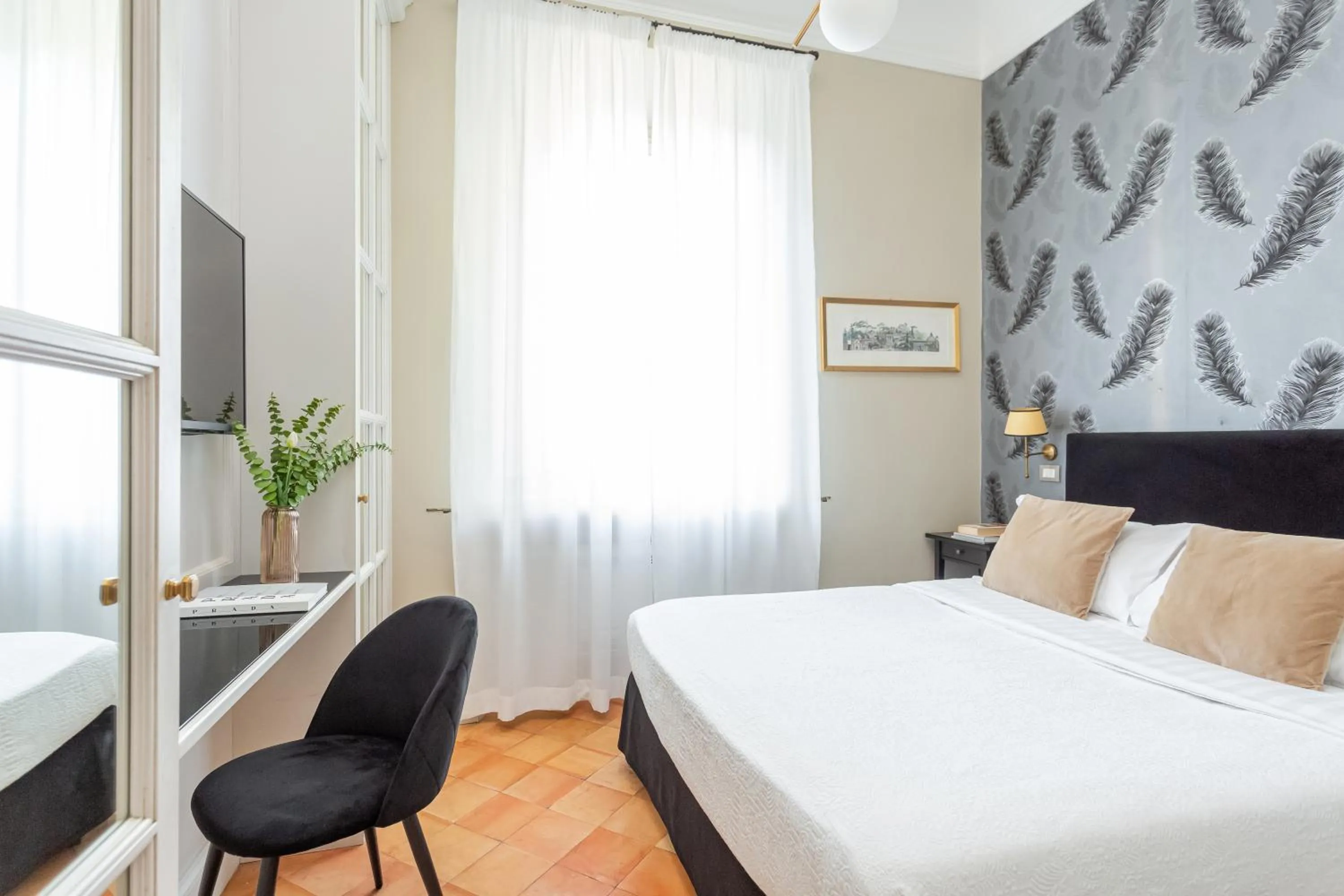 Bedroom, Bed in Hotel Parrasio