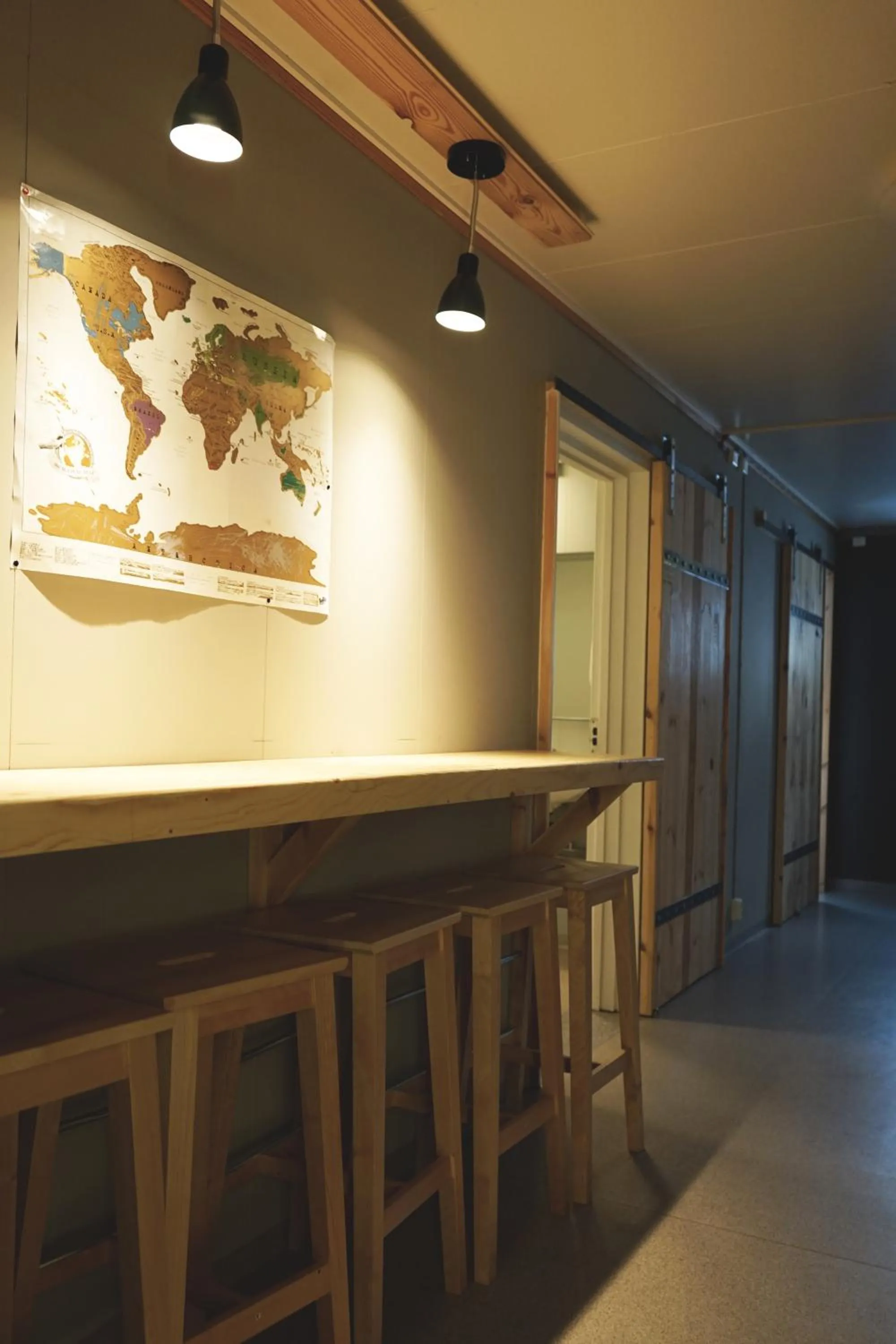 Communal kitchen in Tehúsið Hostel