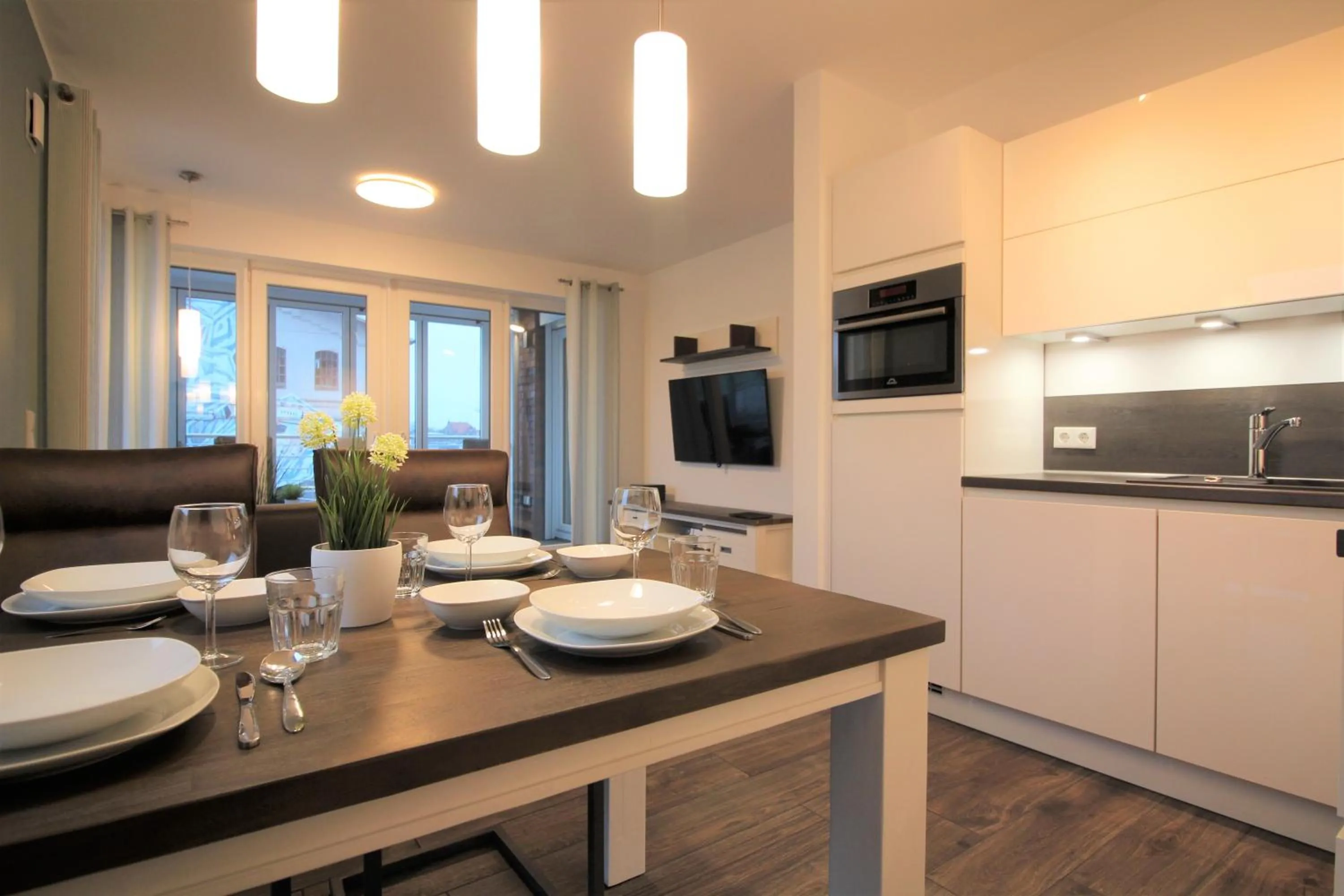 Dining area in Wohnen am Yachthafen W25