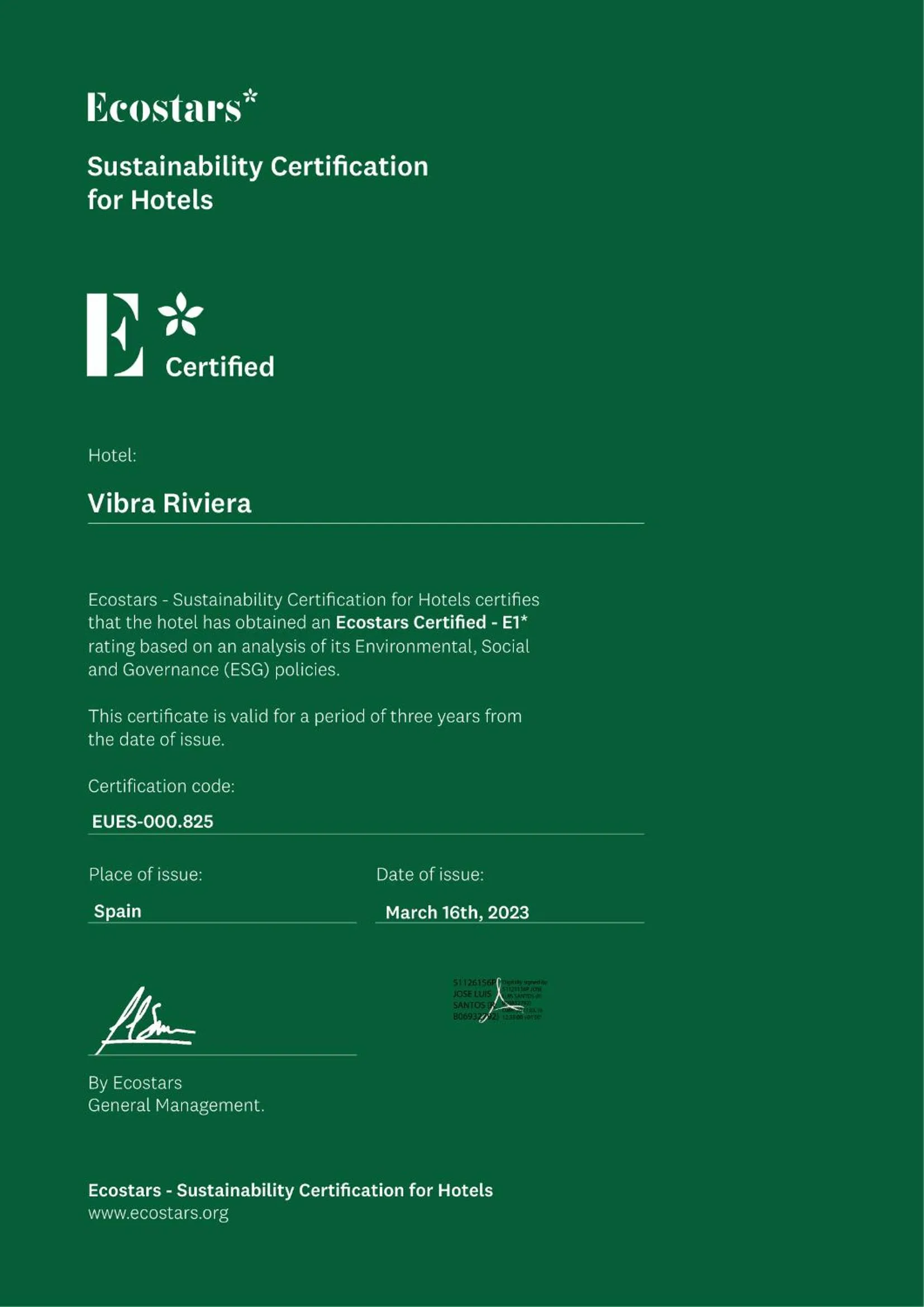 Logo/Certificate/Sign in Apartamentos Vibra Riviera