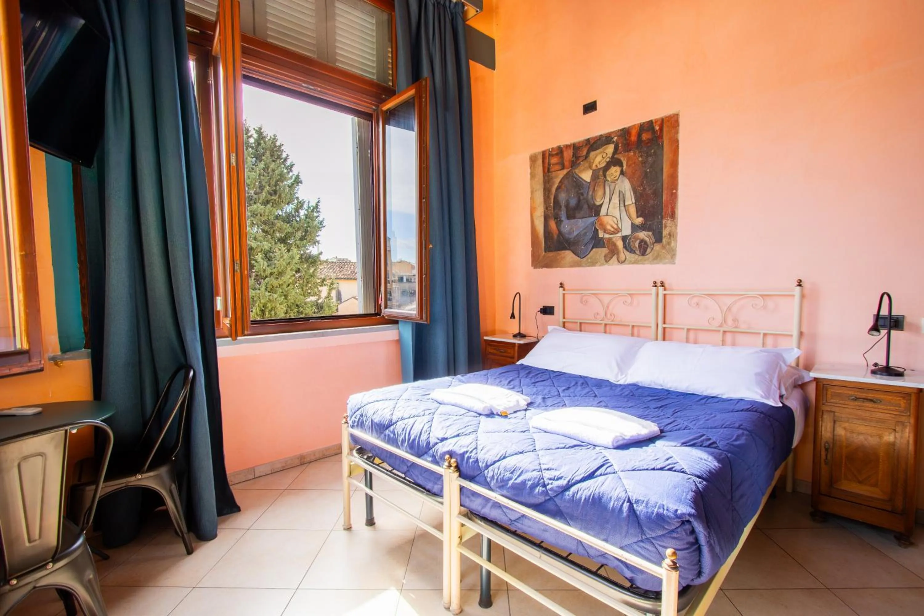 Bed in Hotel Merlini