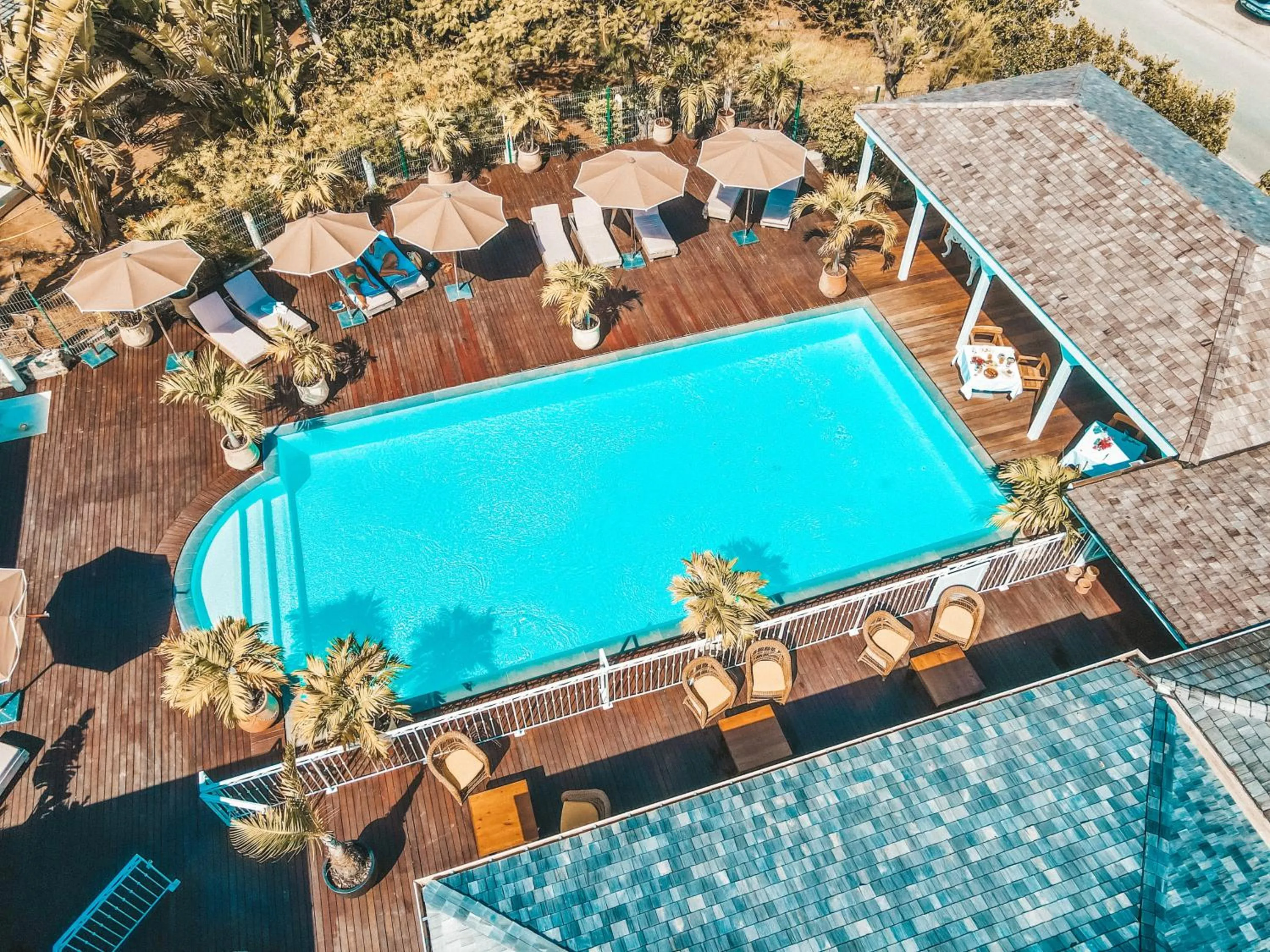 Pool view in Hotel La Plantation