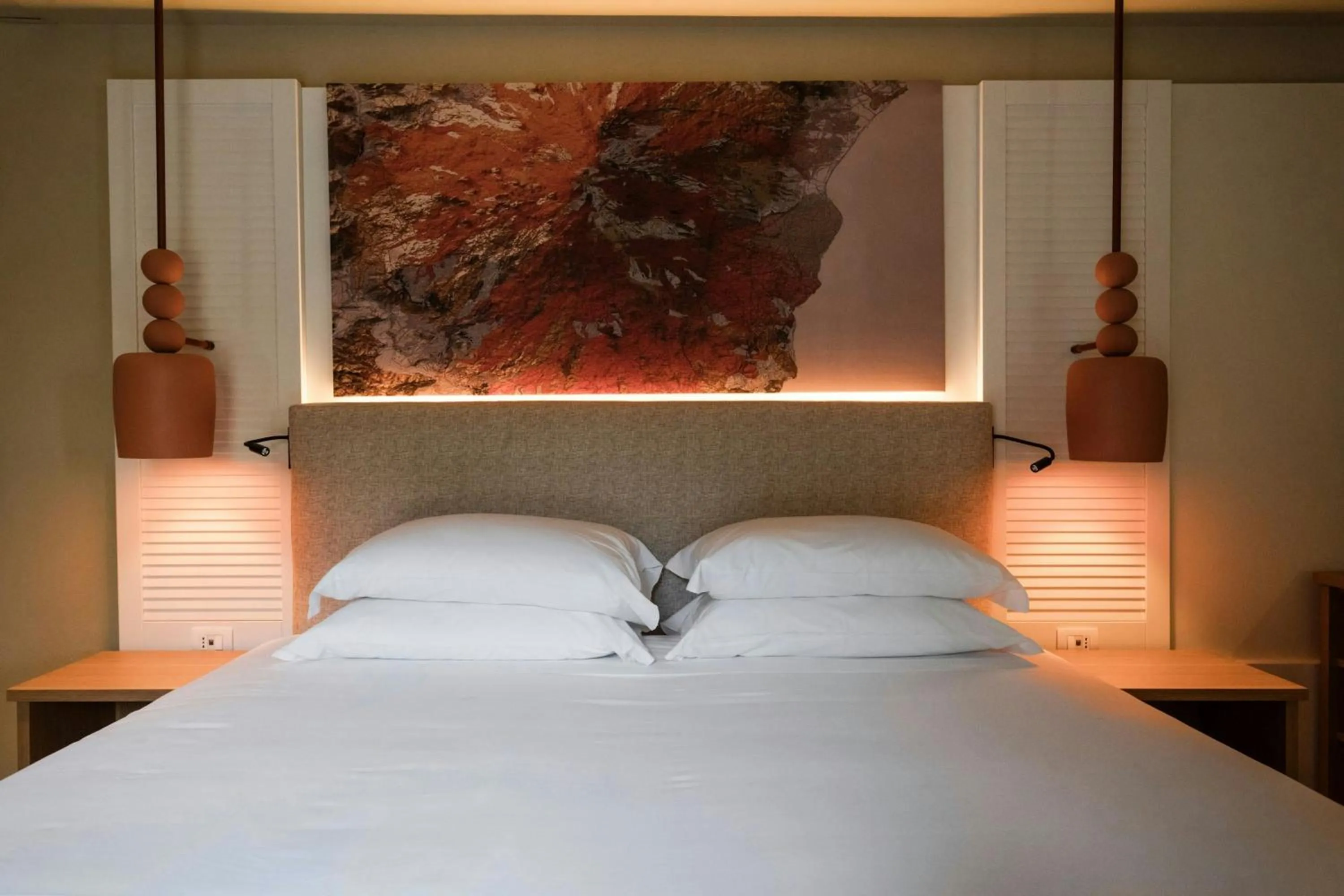 Photo of the whole room, Bed in Mangia's Brucoli, Sicily, Autograph Collection