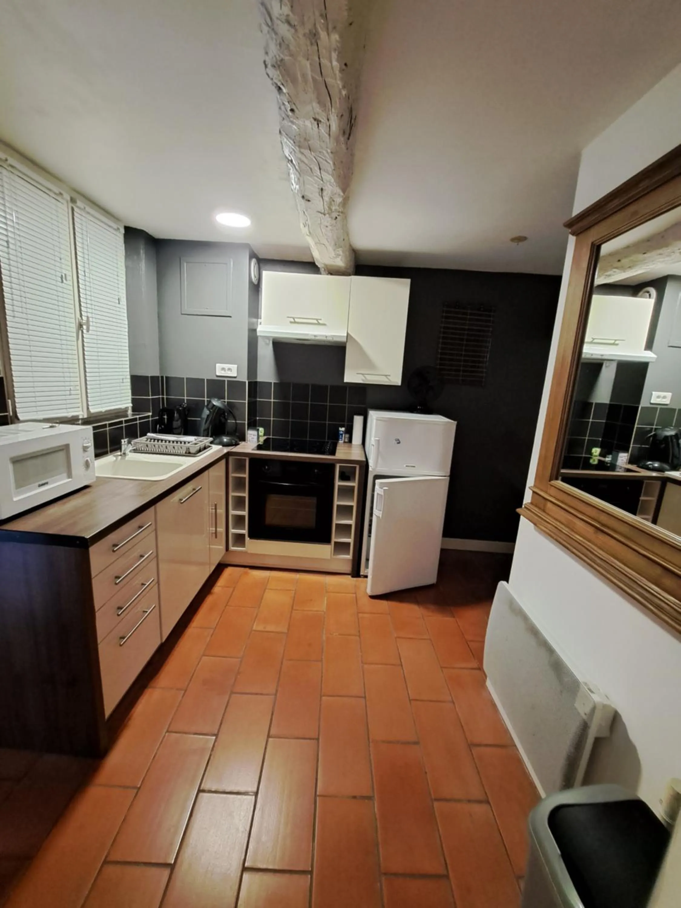 Kitchen or kitchenette in Appart-Hôtel Résidence Maloc