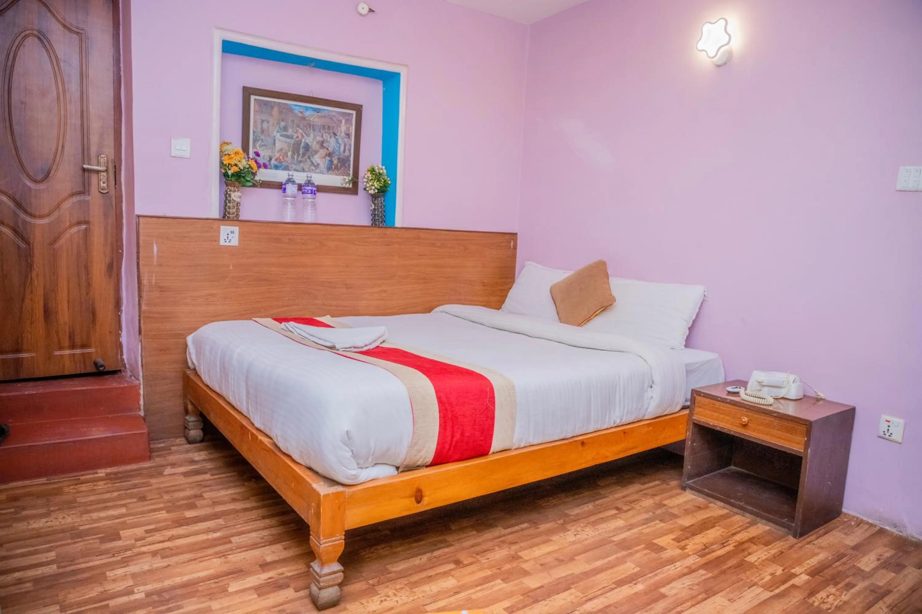 Bed in Doors Hotel Thamel