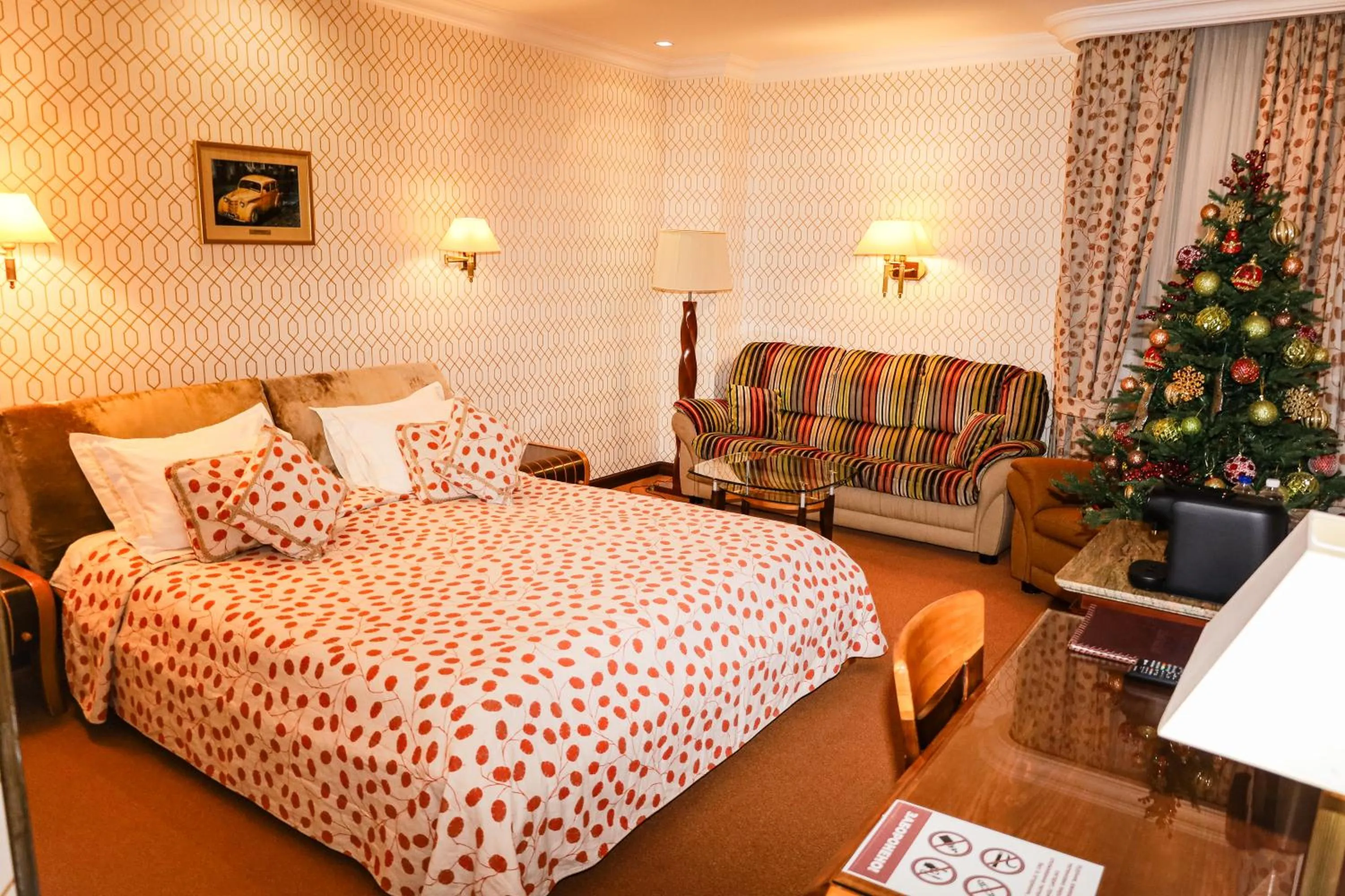 Decorative detail, Bed in Swiss Hotel