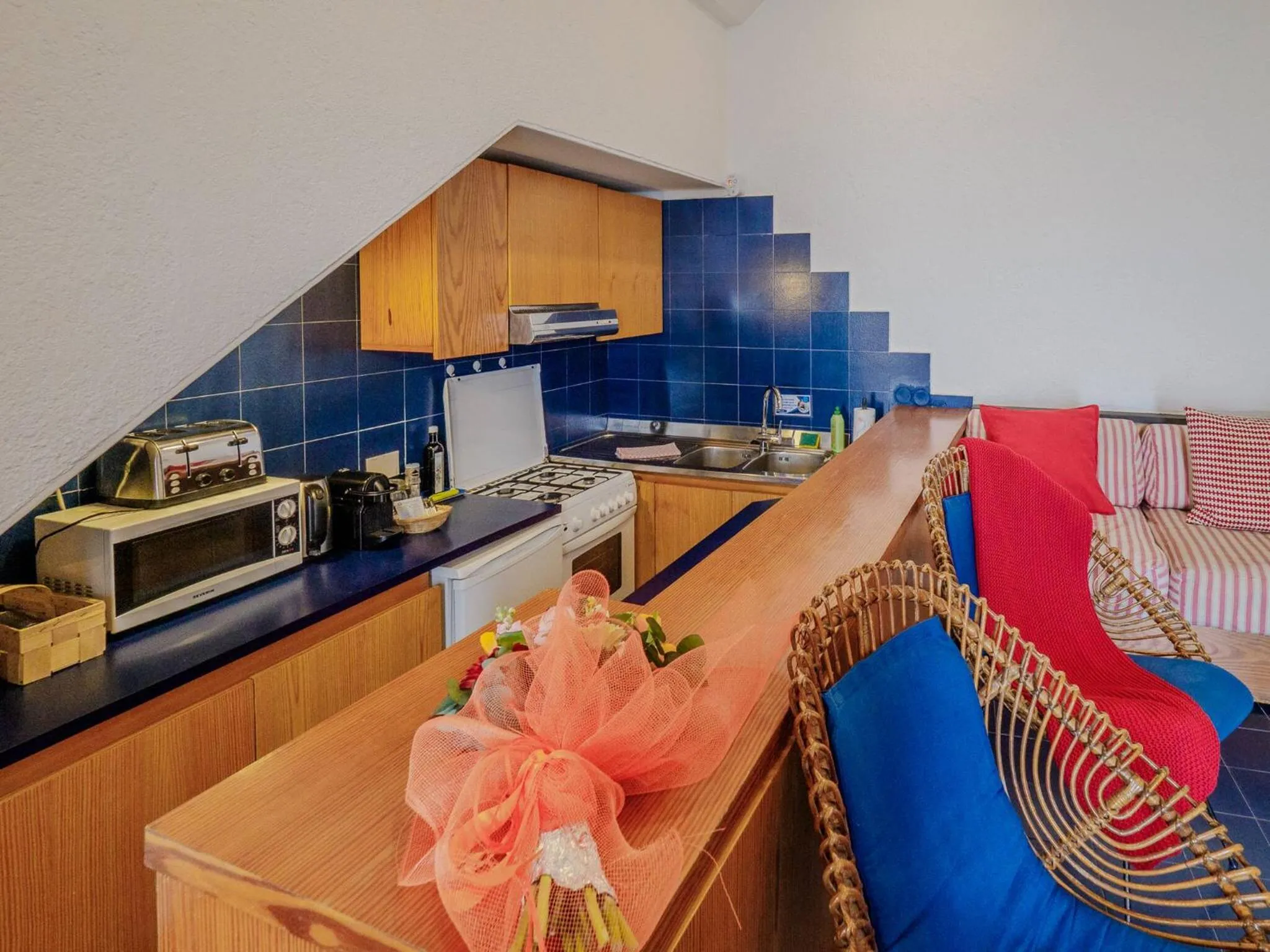 Kitchen or kitchenette in Il Baluardo Sea View Apartment on the Cliff