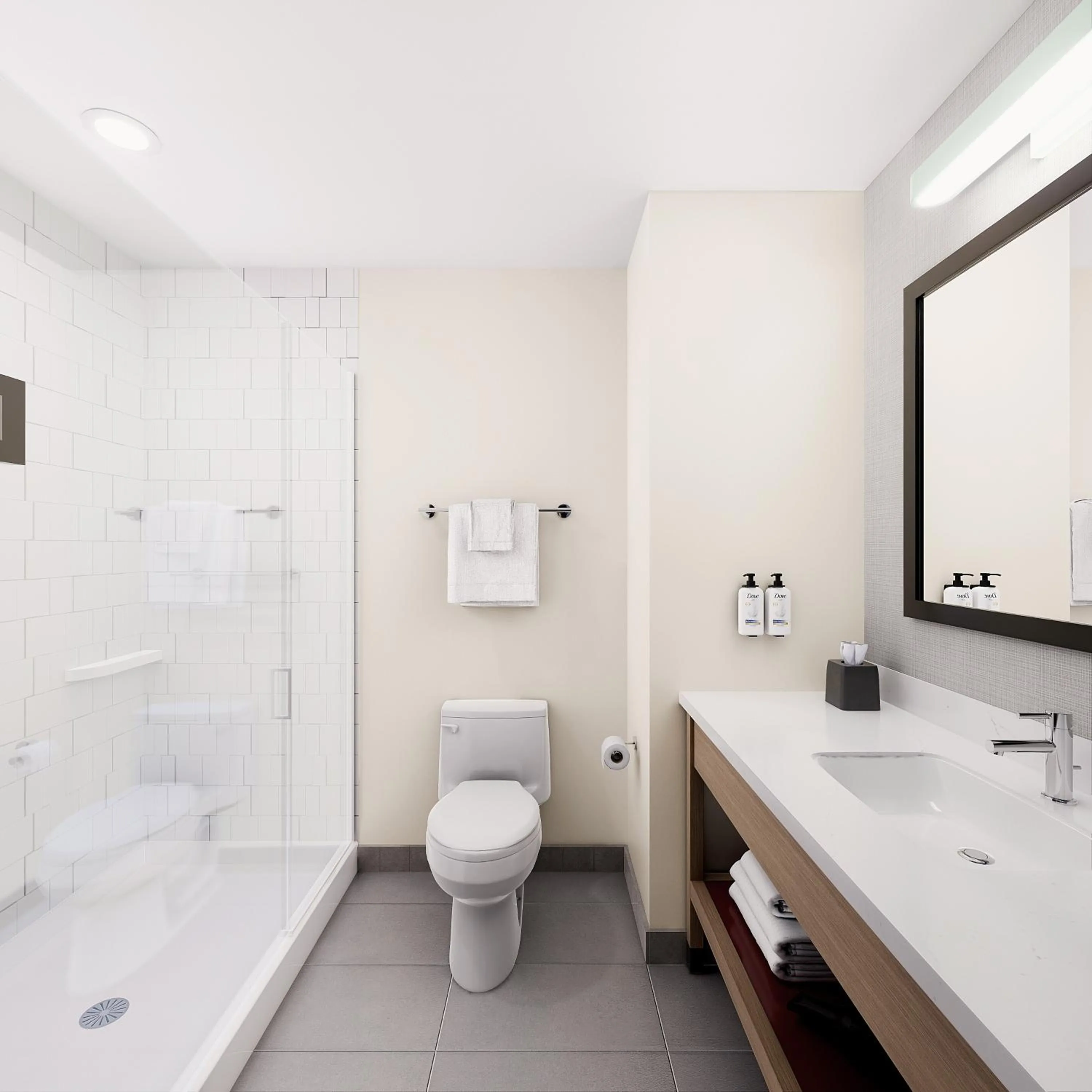 Shower in Garner Hotel Boise Airport by IHG