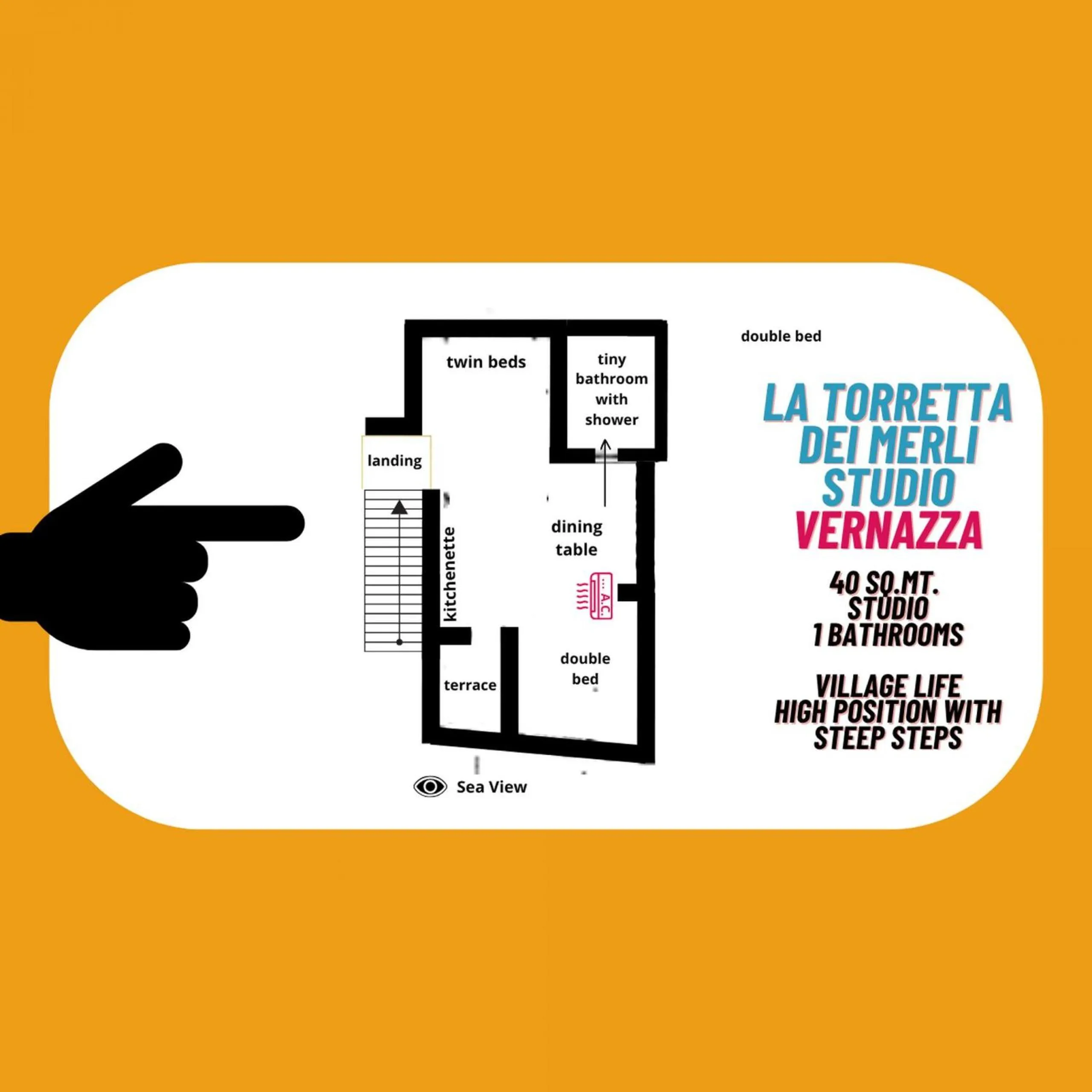 La Torretta dei Merli Studio with Unique Views