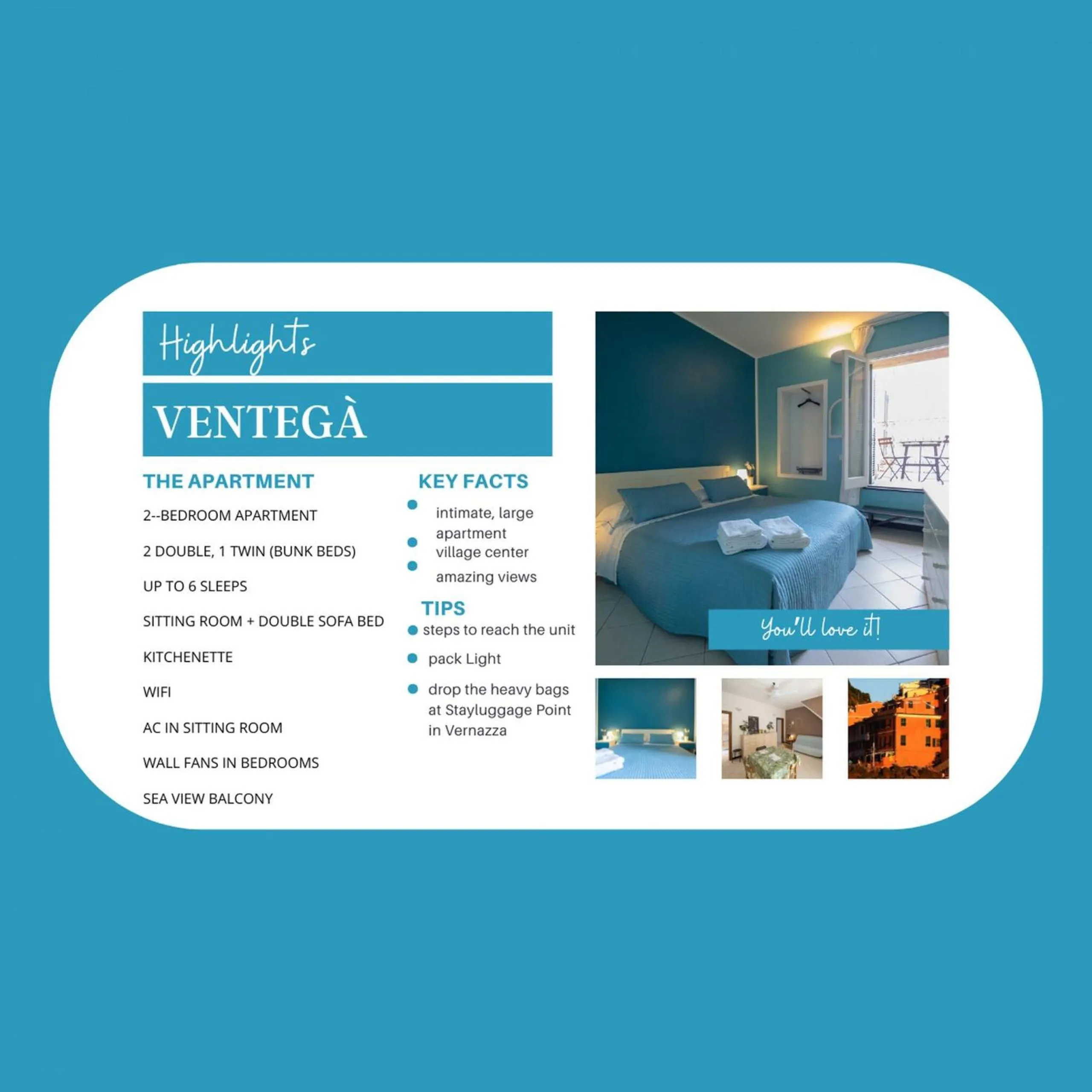 Other in Ventegà Sea View Apartment with Balcony