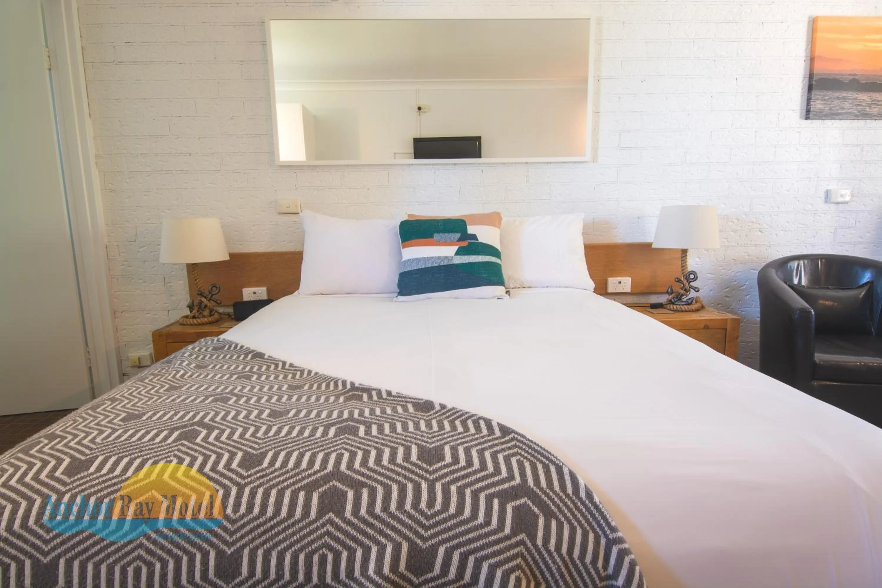 Bed in Anchor Bay Motel