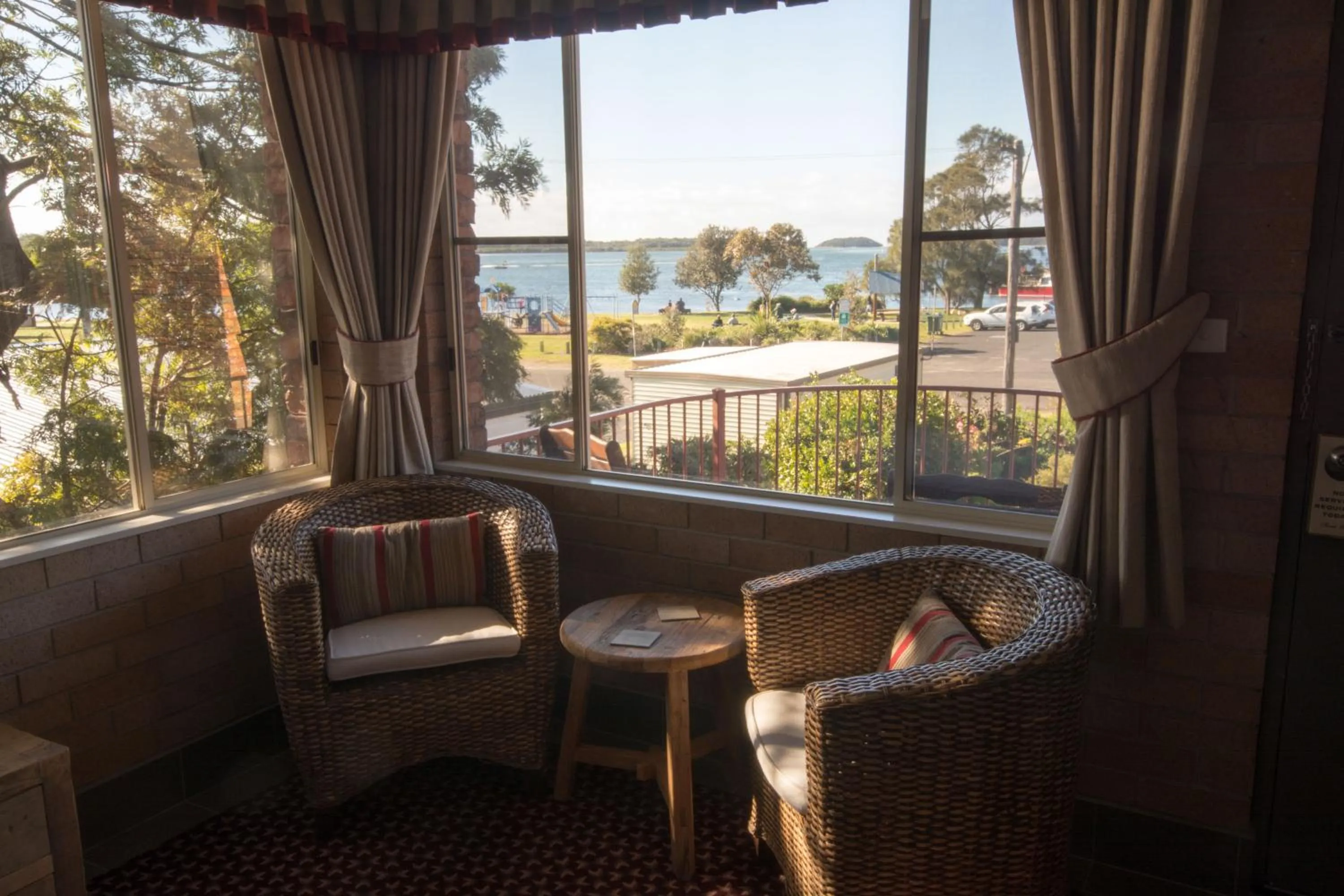 Seating area in Anchor Bay Motel