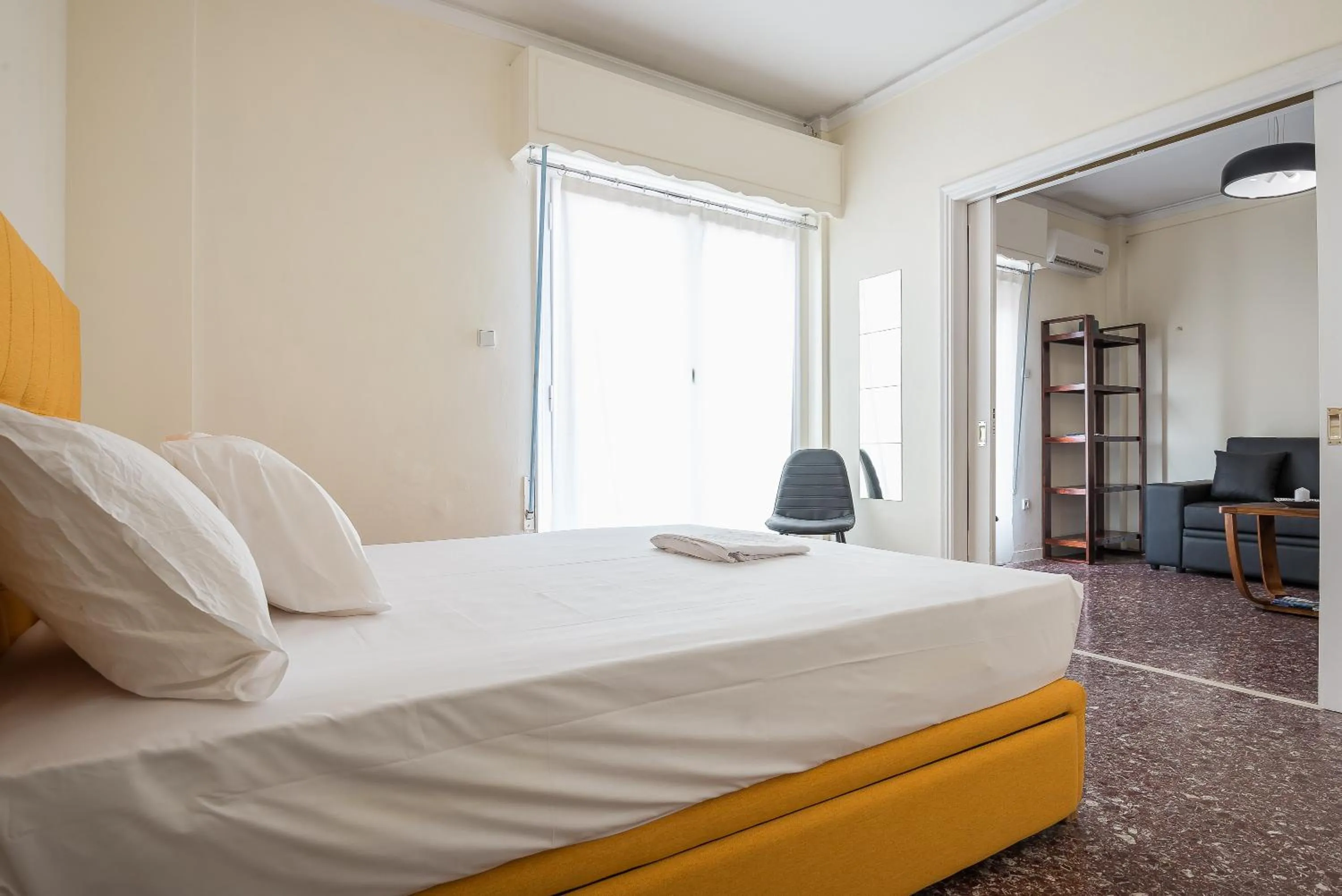 Bed in Acropolis View Paradise Apartments