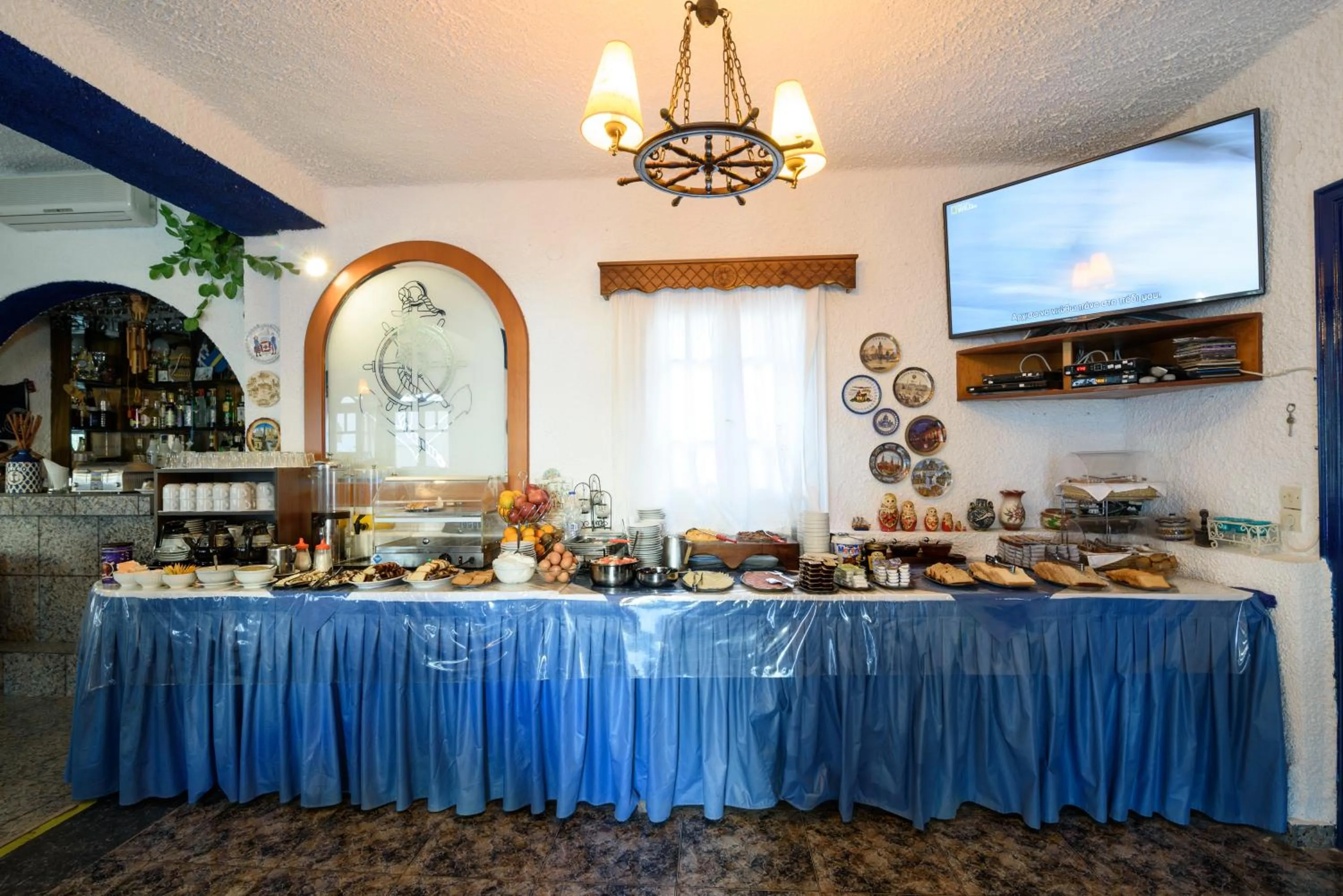 Buffet breakfast in Hotel Porto Perissa